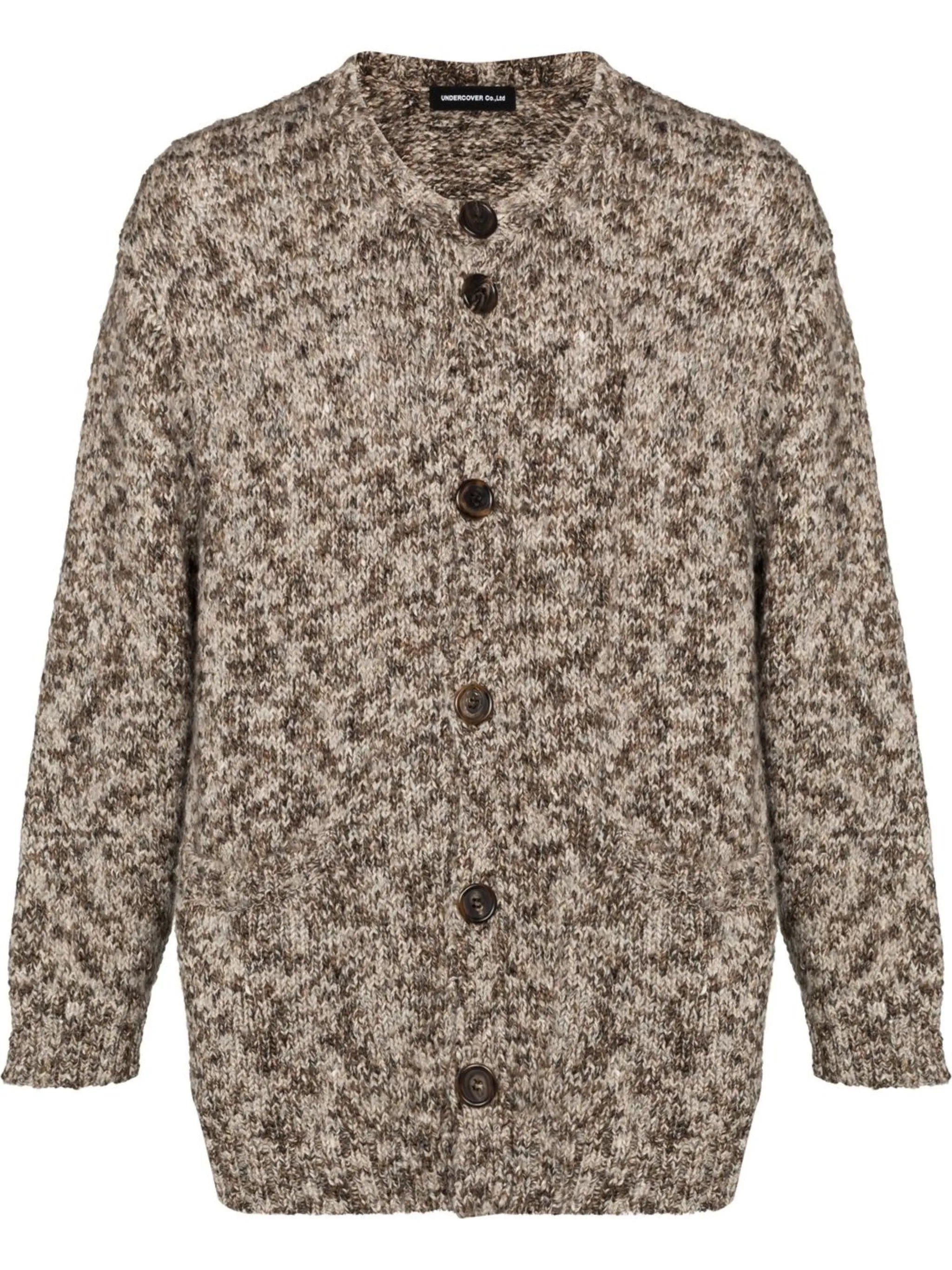 marl-knit oversized cardigan