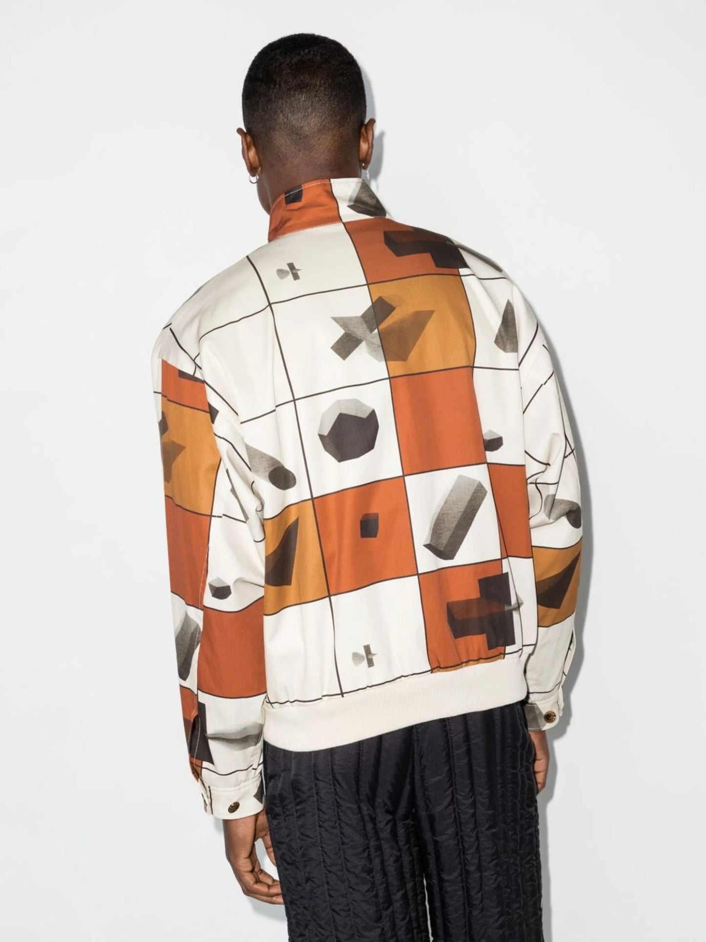 geometric-print bomber jacket