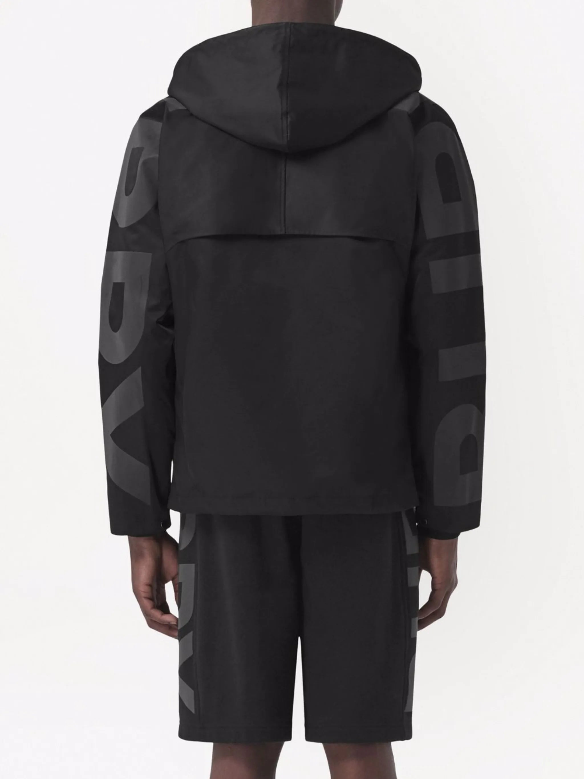 logo-print lightweight hooded jacket