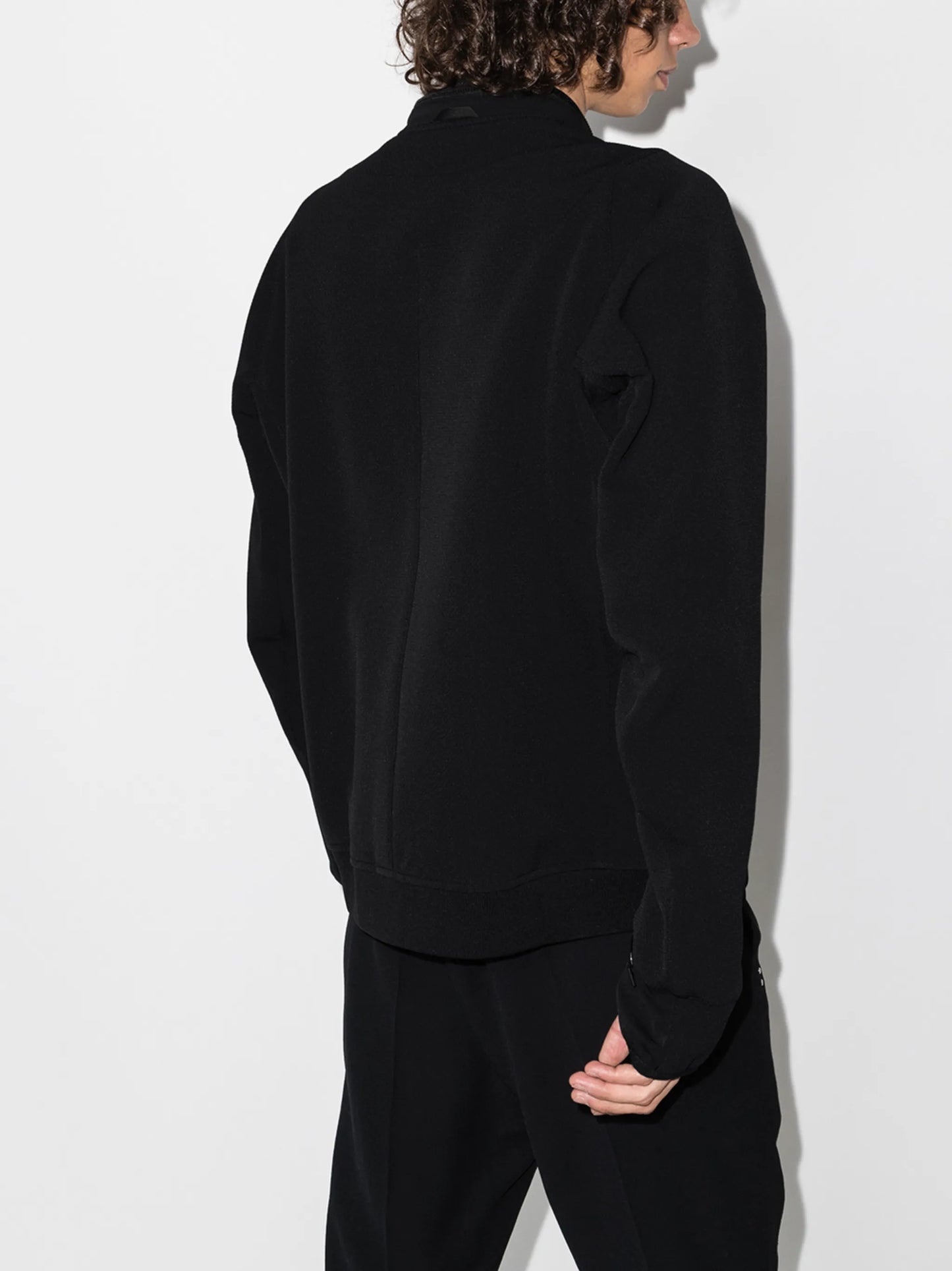 zip-fastening bomber jacket