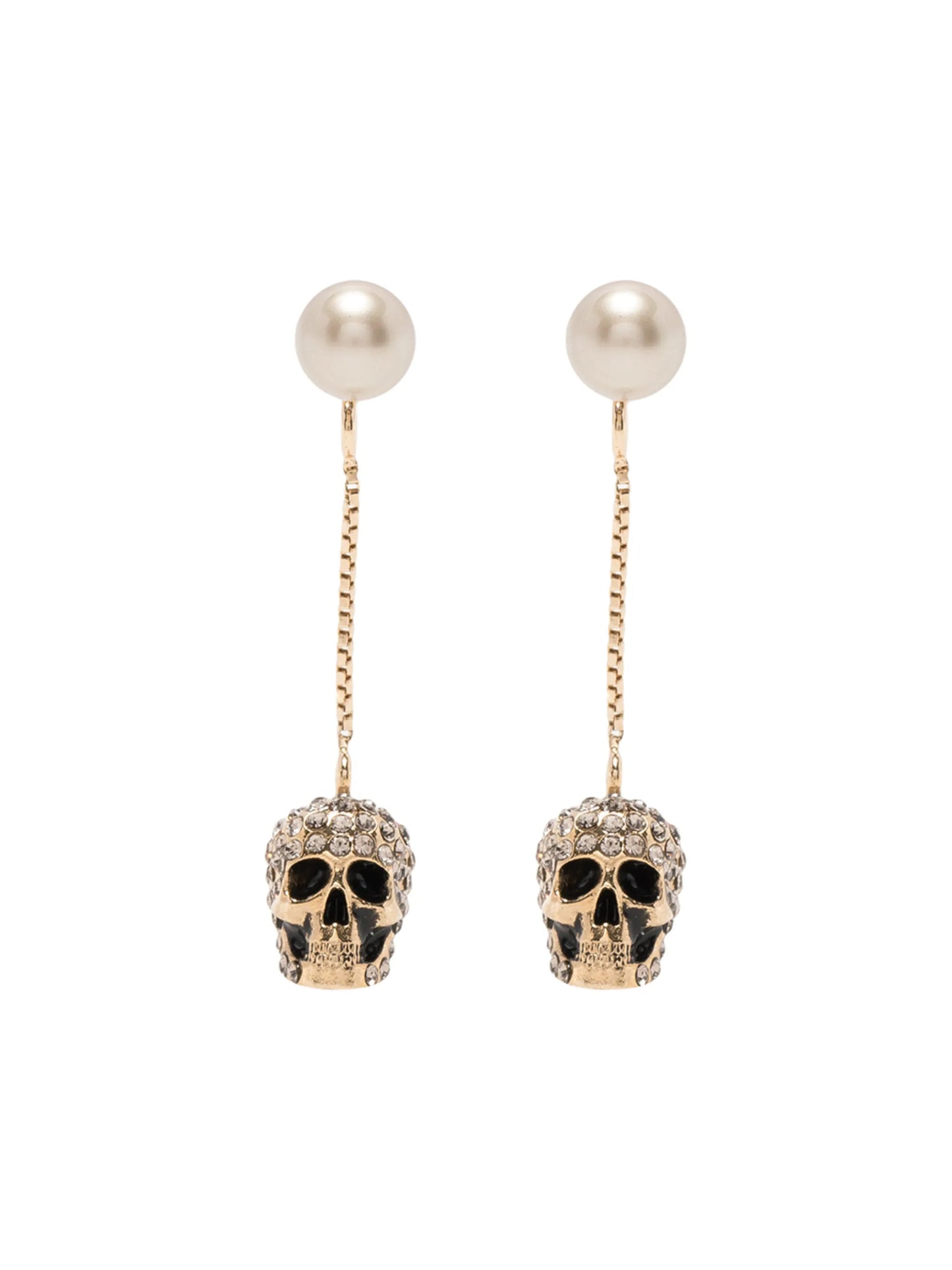 pave skull earrings