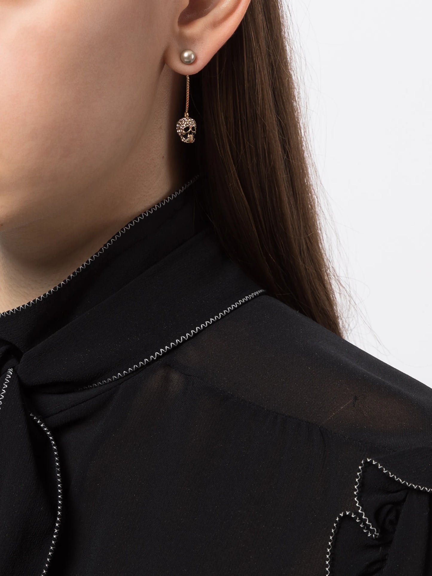 pave skull earrings