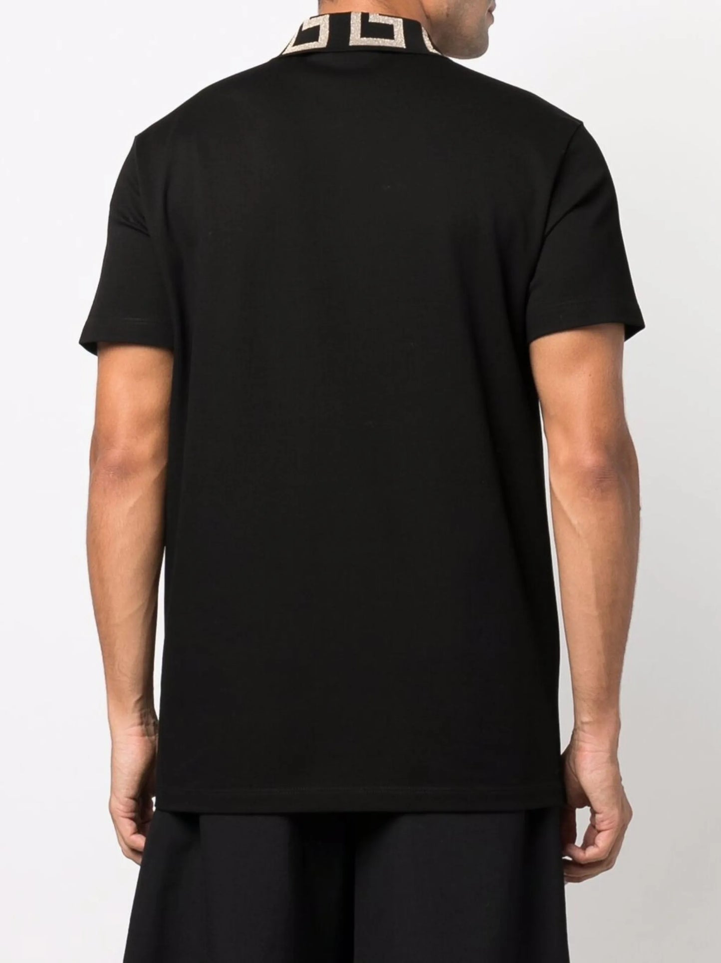 Greca-collar polo shirt