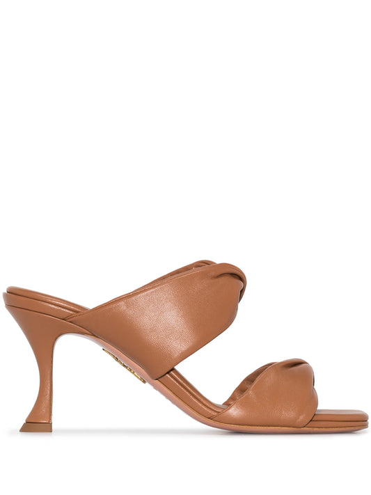 Twist 75mm leather mules