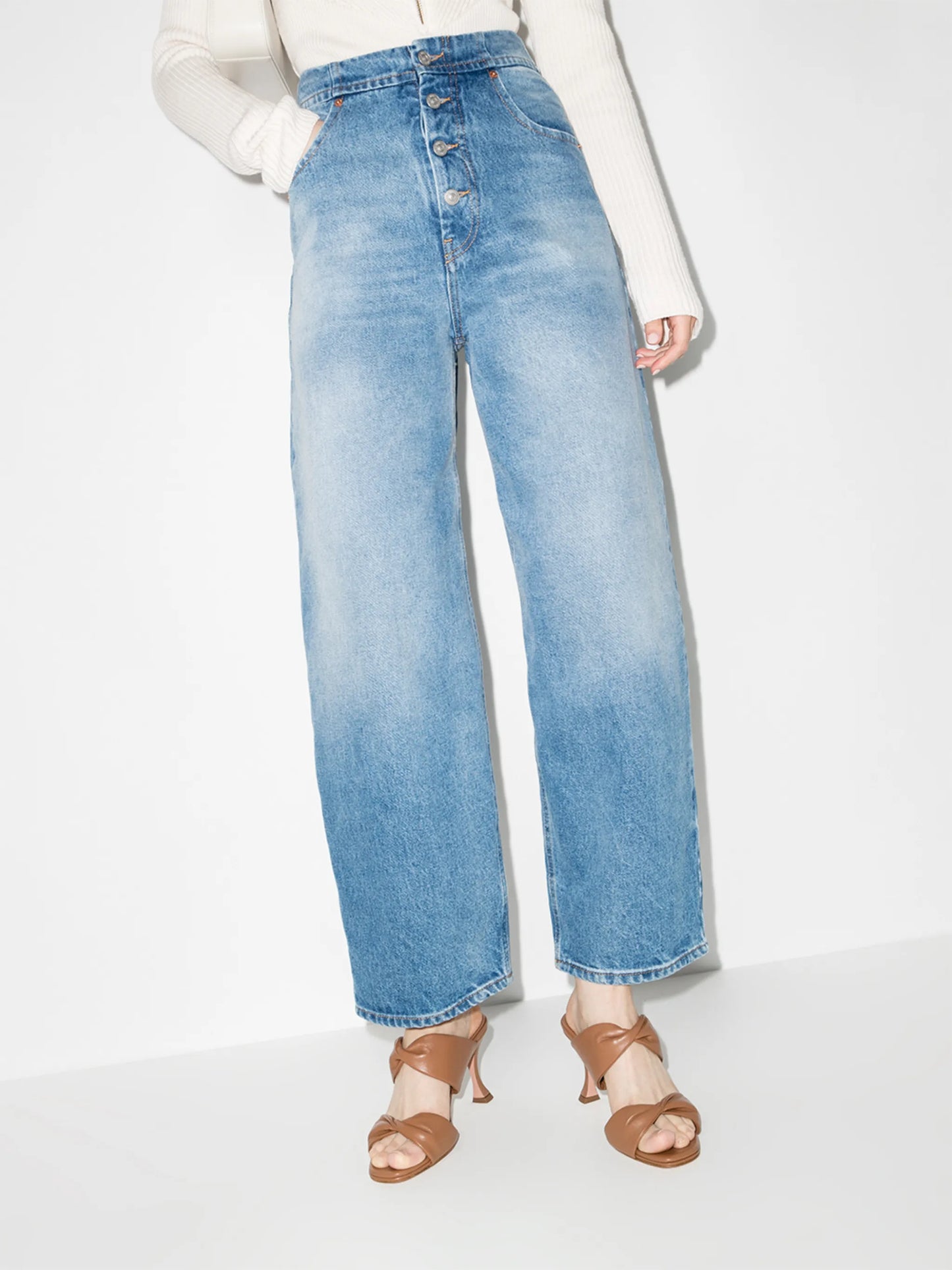 Twist 75mm leather mules