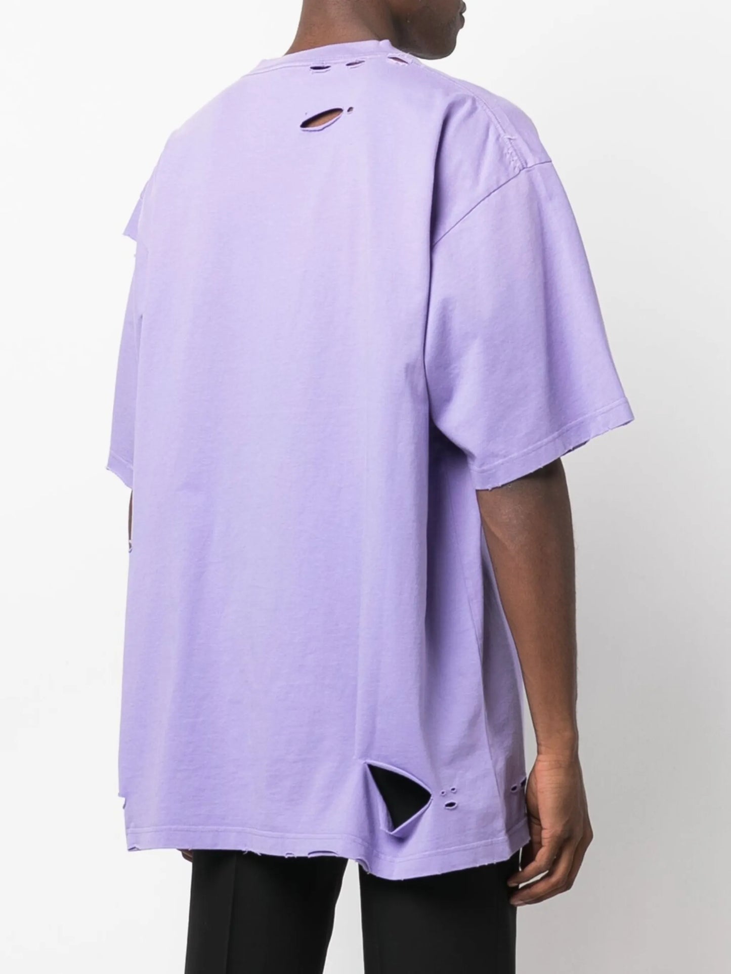 logo print distressed-finish T-shirt