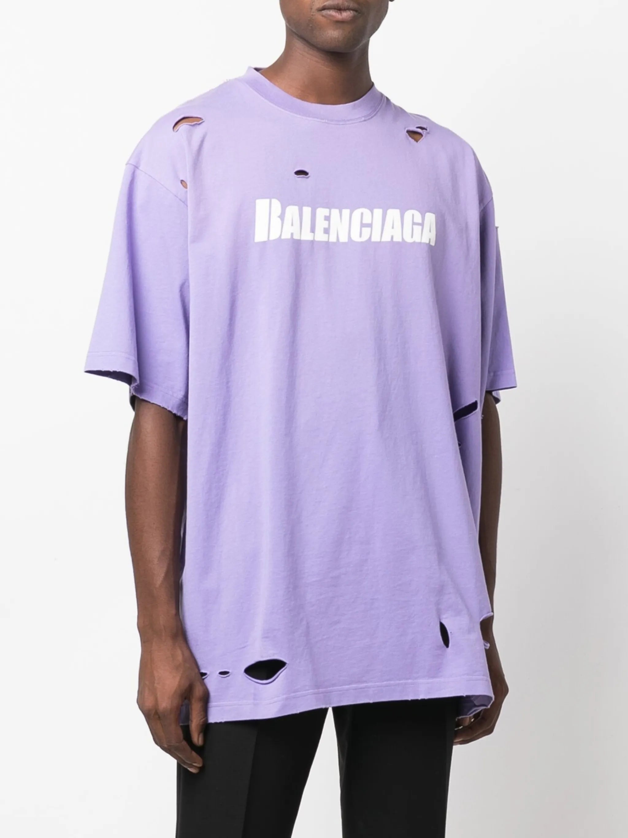 logo print distressed-finish T-shirt