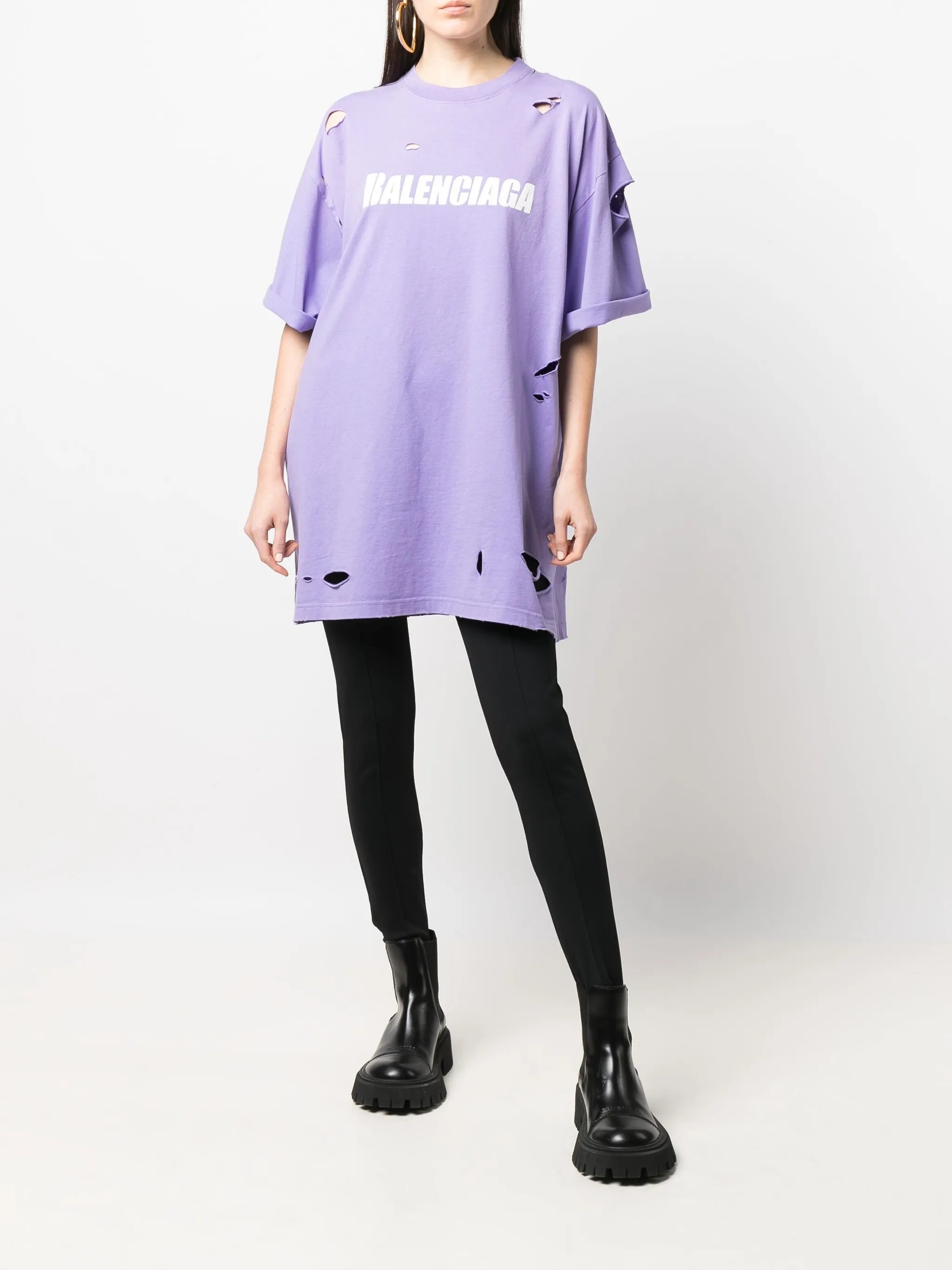 logo print distressed-finish T-shirt