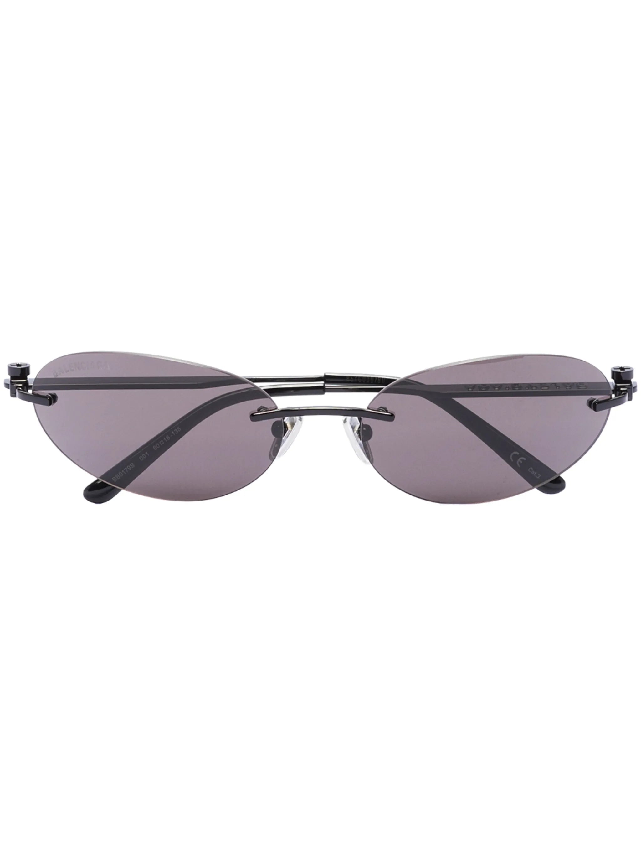 Invisible oval-frame sunglasses