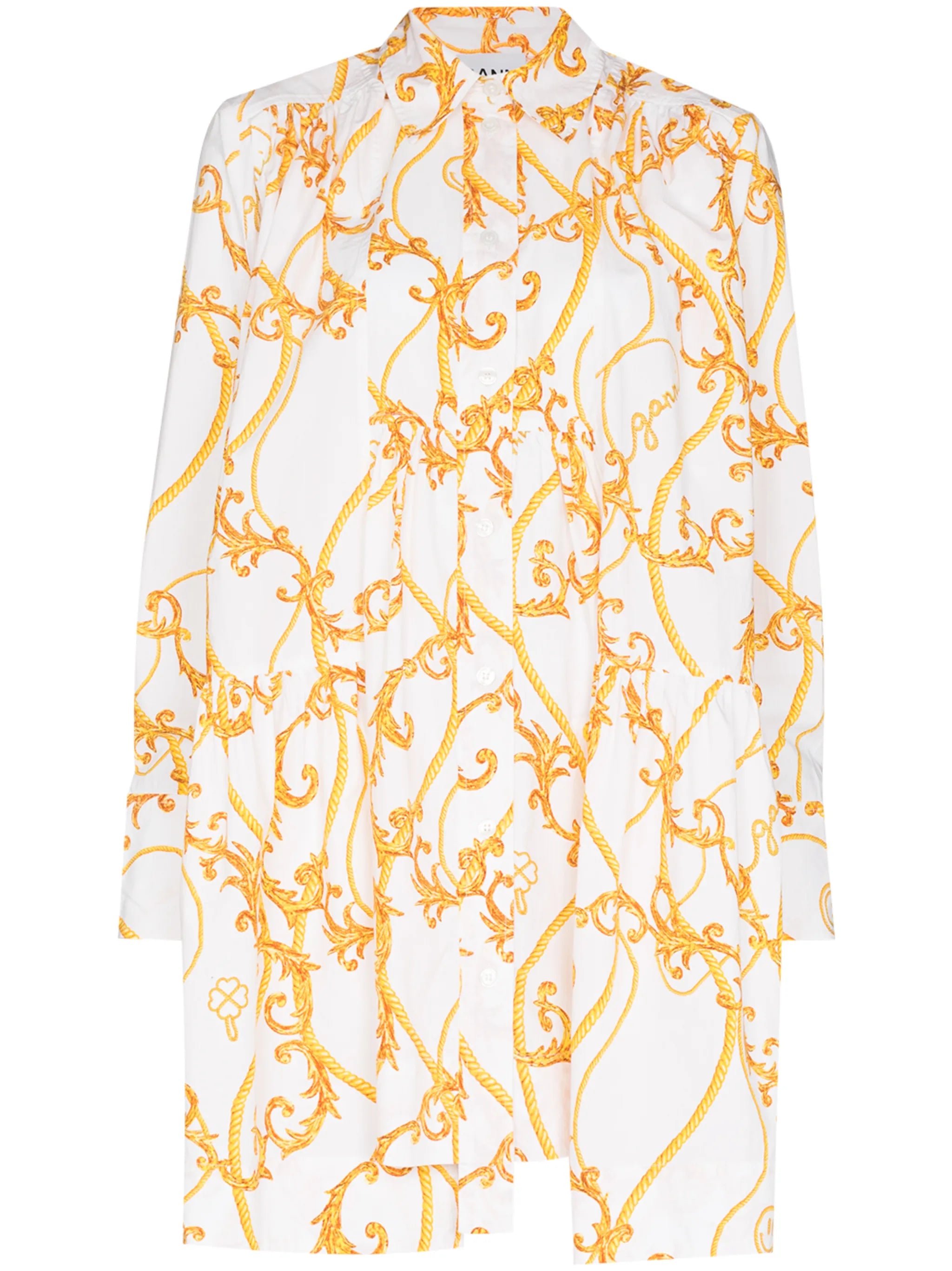 baroque-print mini dress