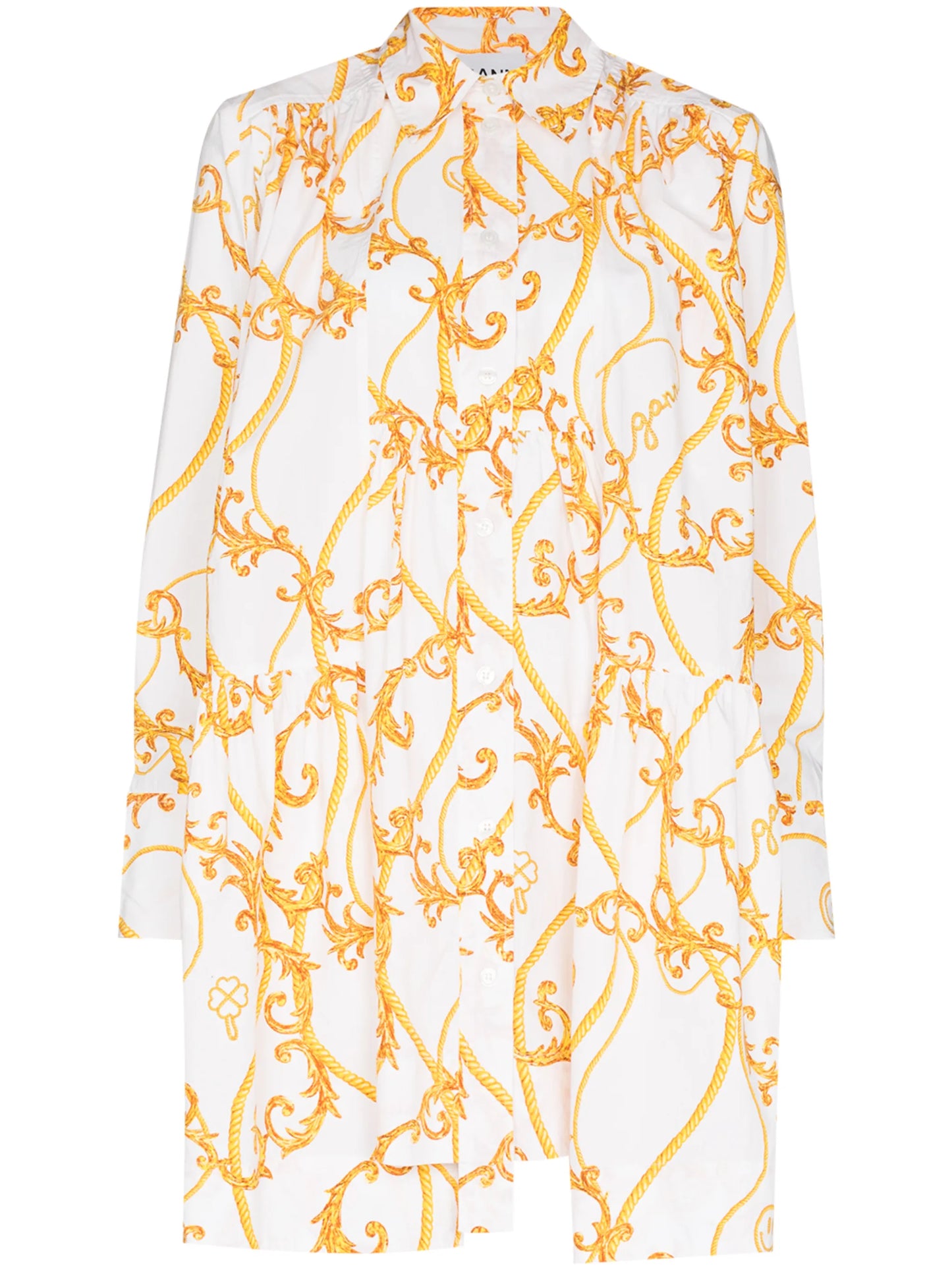 baroque-print mini dress