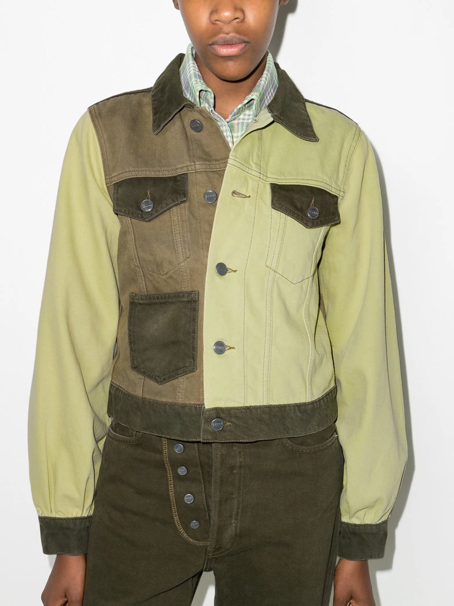 colour block denim jacket