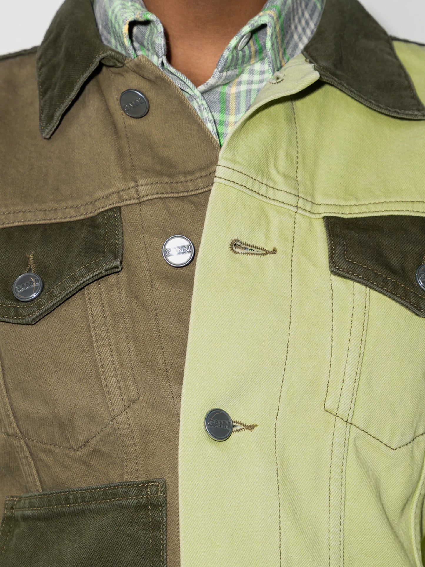 colour block denim jacket