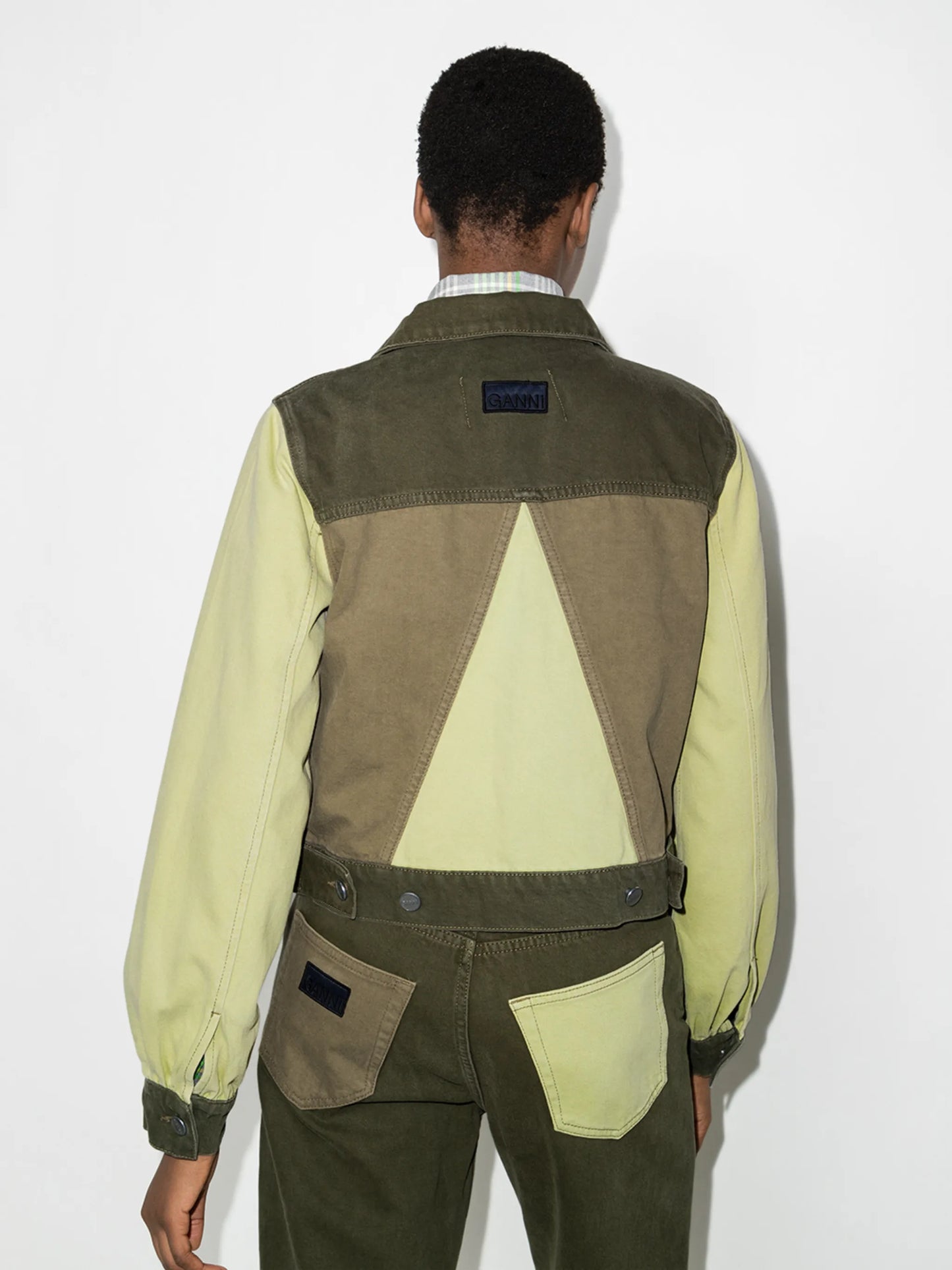 colour block denim jacket
