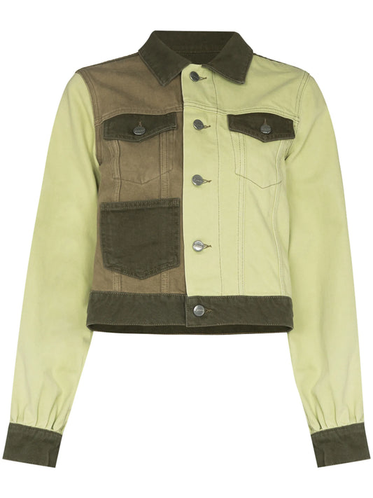 colour block denim jacket