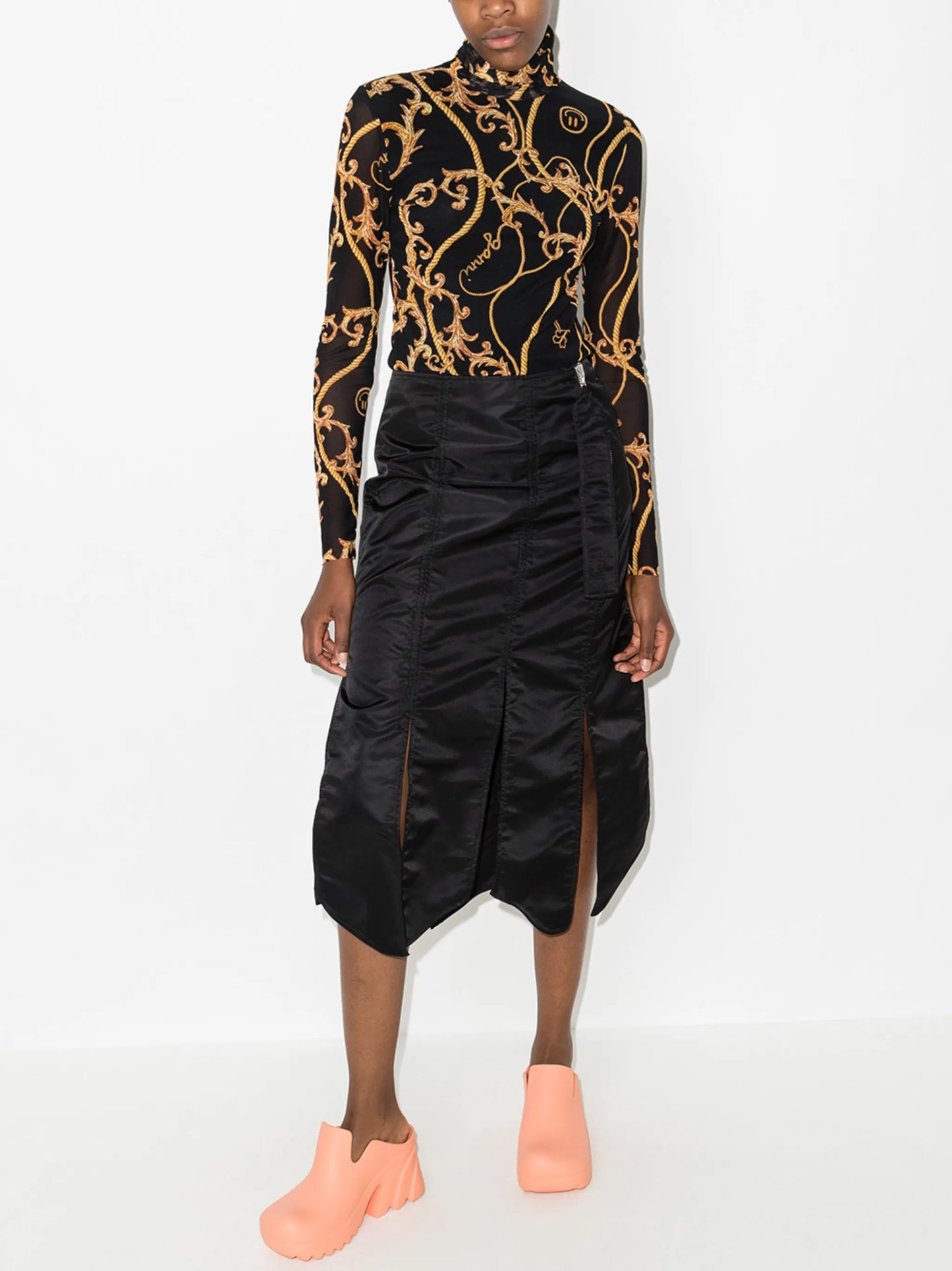 baroque print mesh top