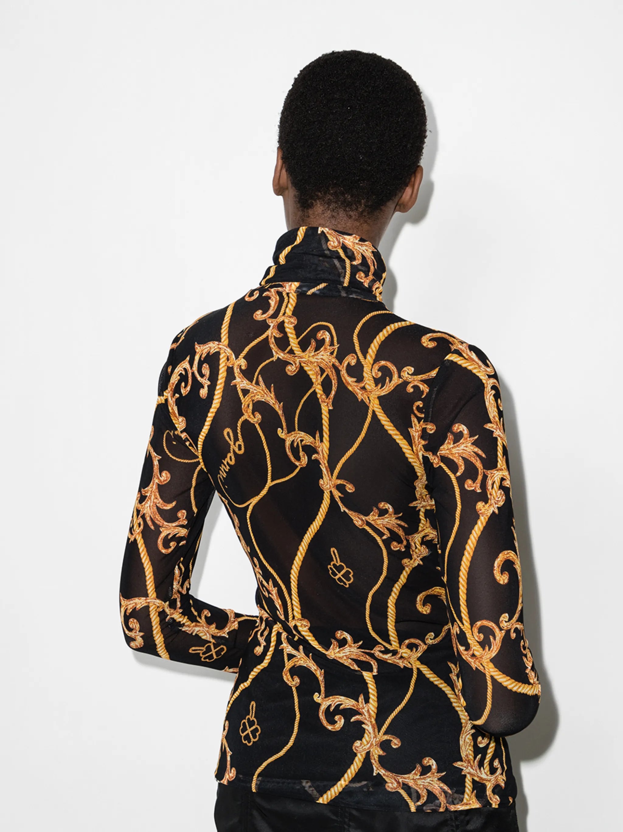 baroque print mesh top