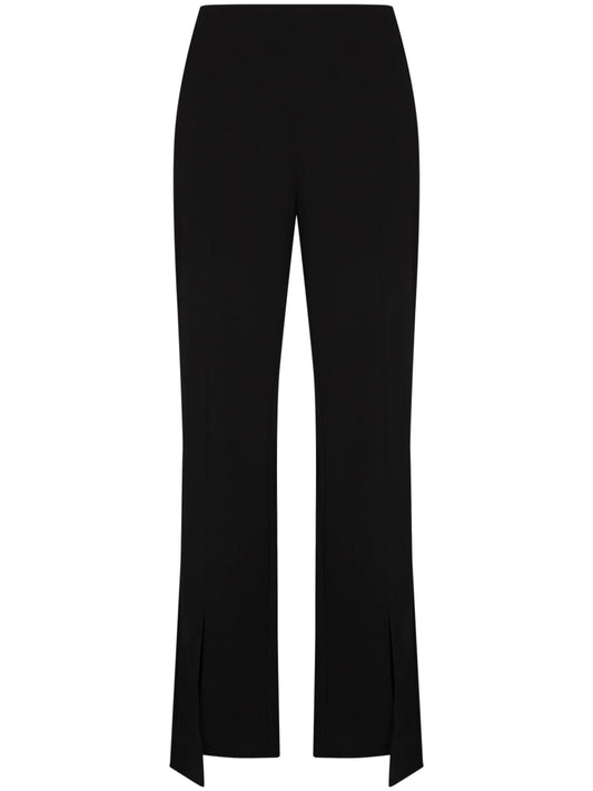 asymmetric hem high-waisted trousers
