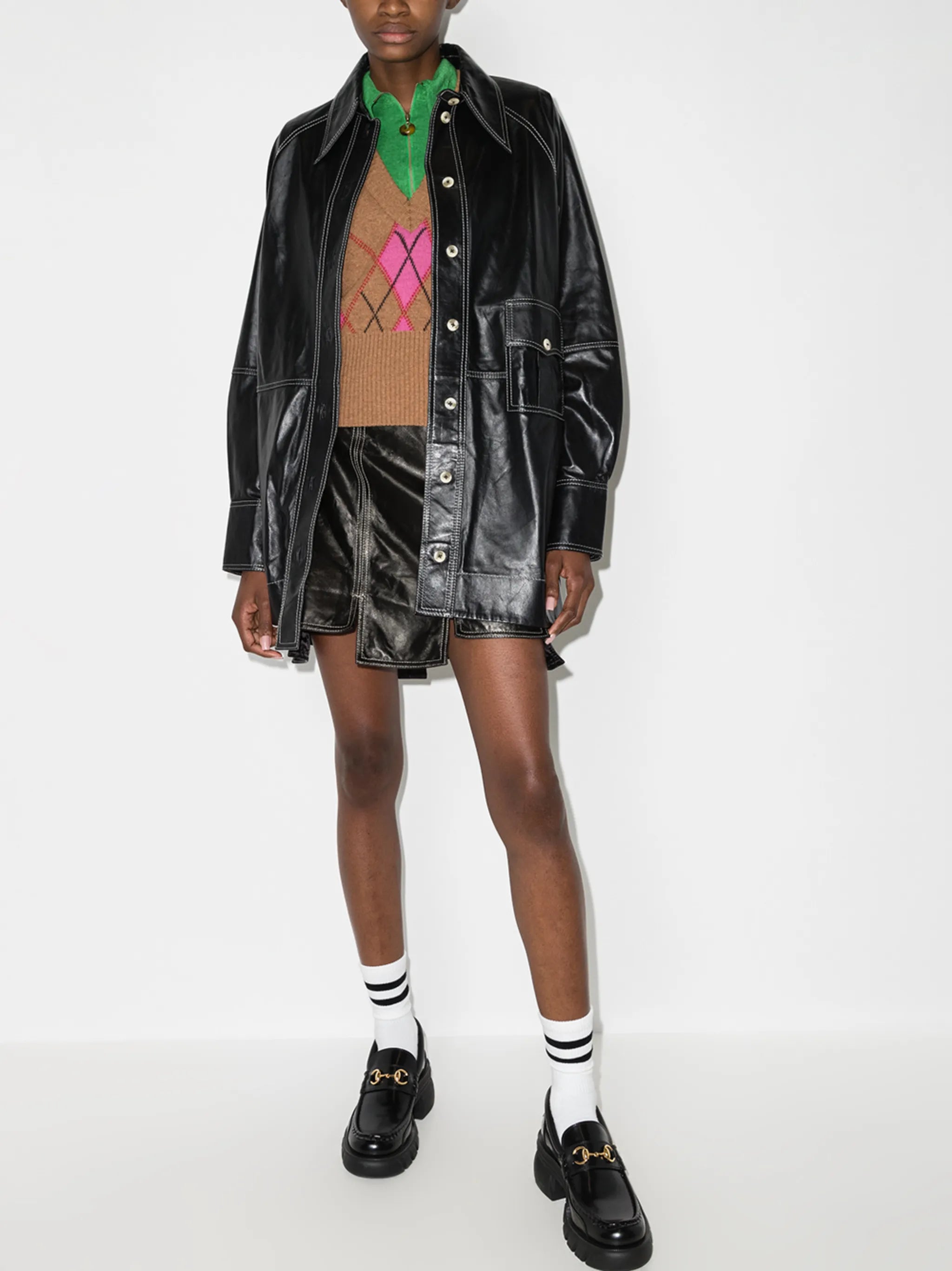 asymmetric hem high-waisted skirt