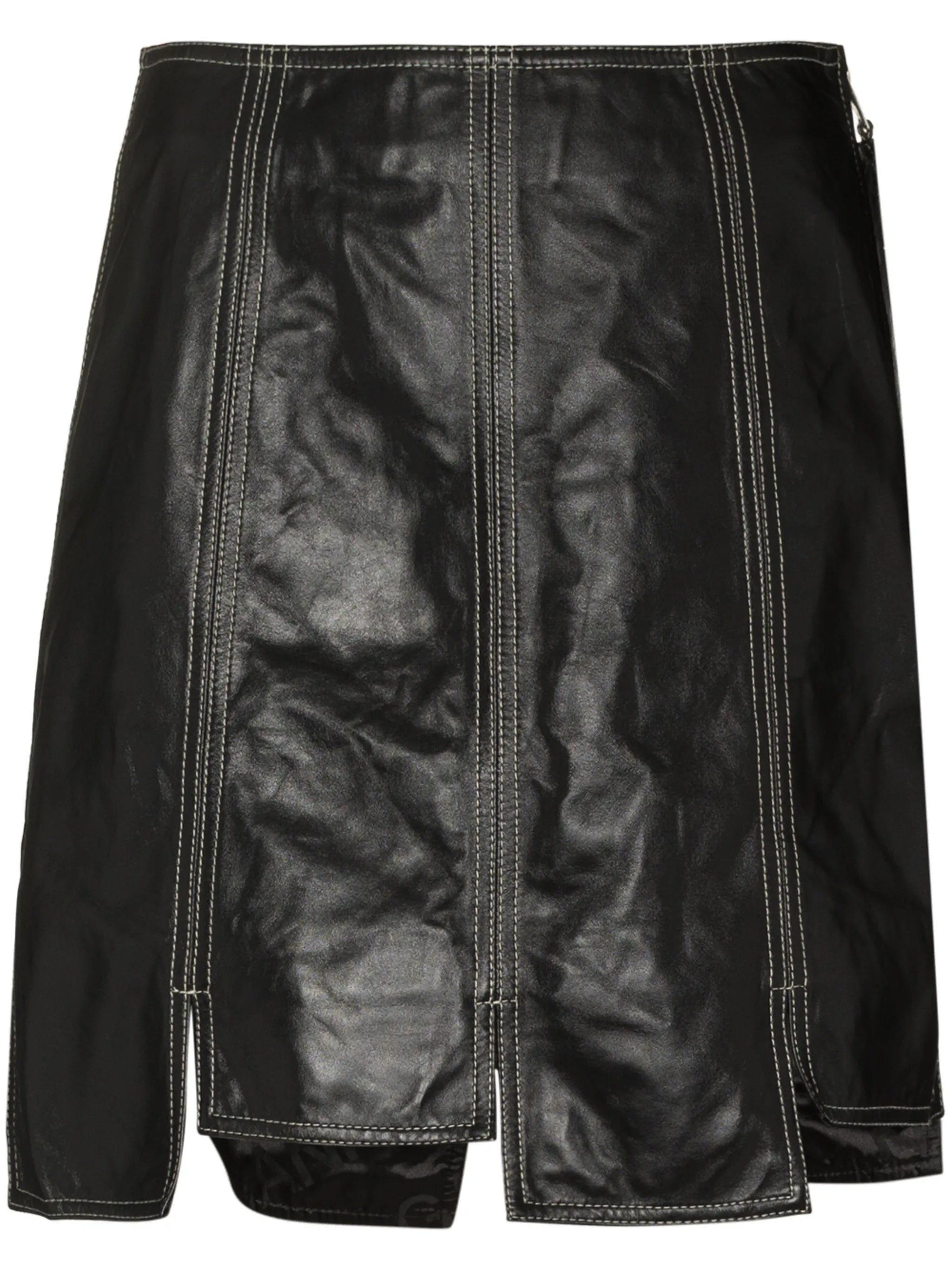 asymmetric hem high-waisted skirt