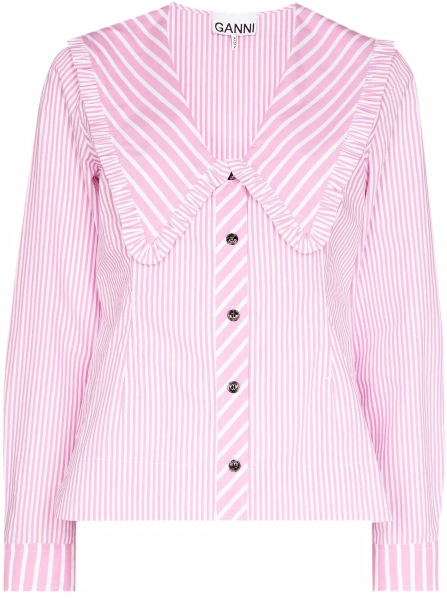 Peter Pan-collar striped shirt
