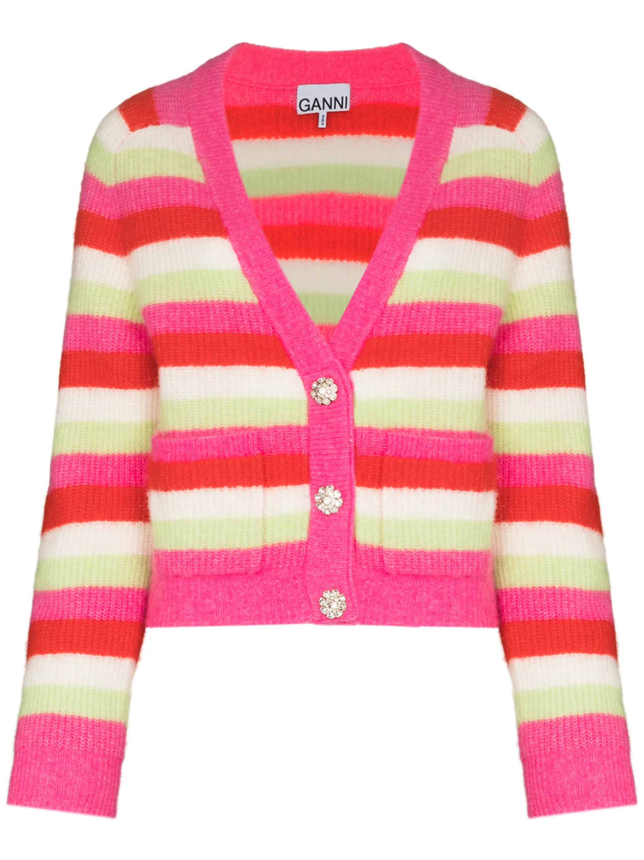 striped knitted cardigan