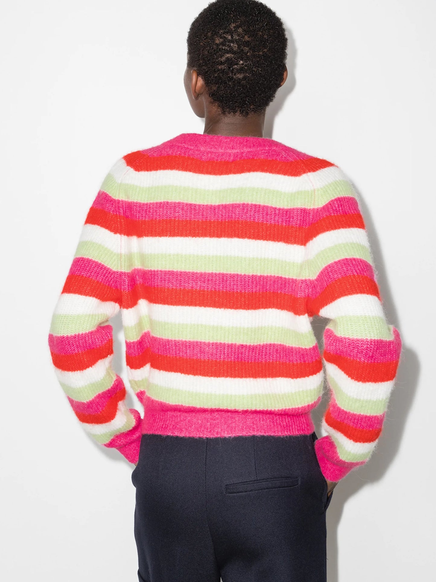 striped knitted cardigan