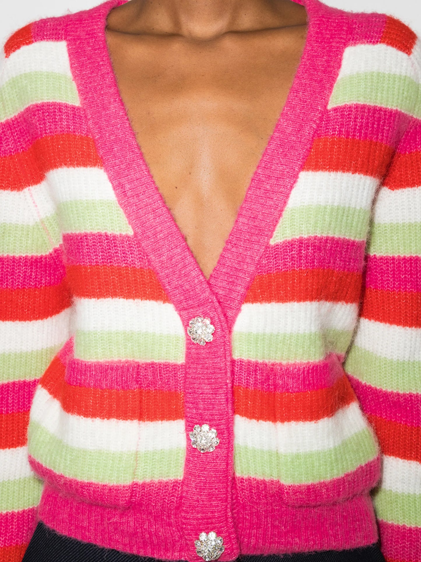 striped knitted cardigan