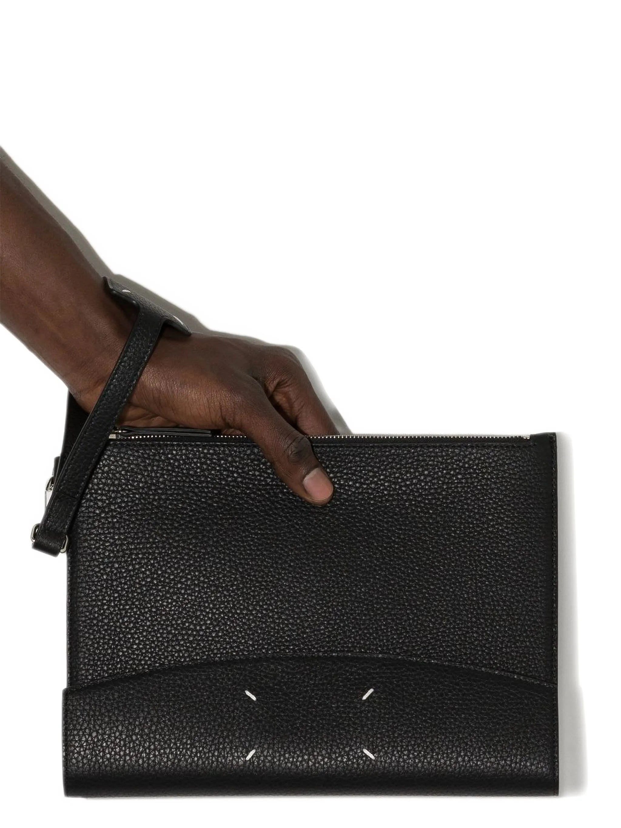 four-stitch zipped pouch