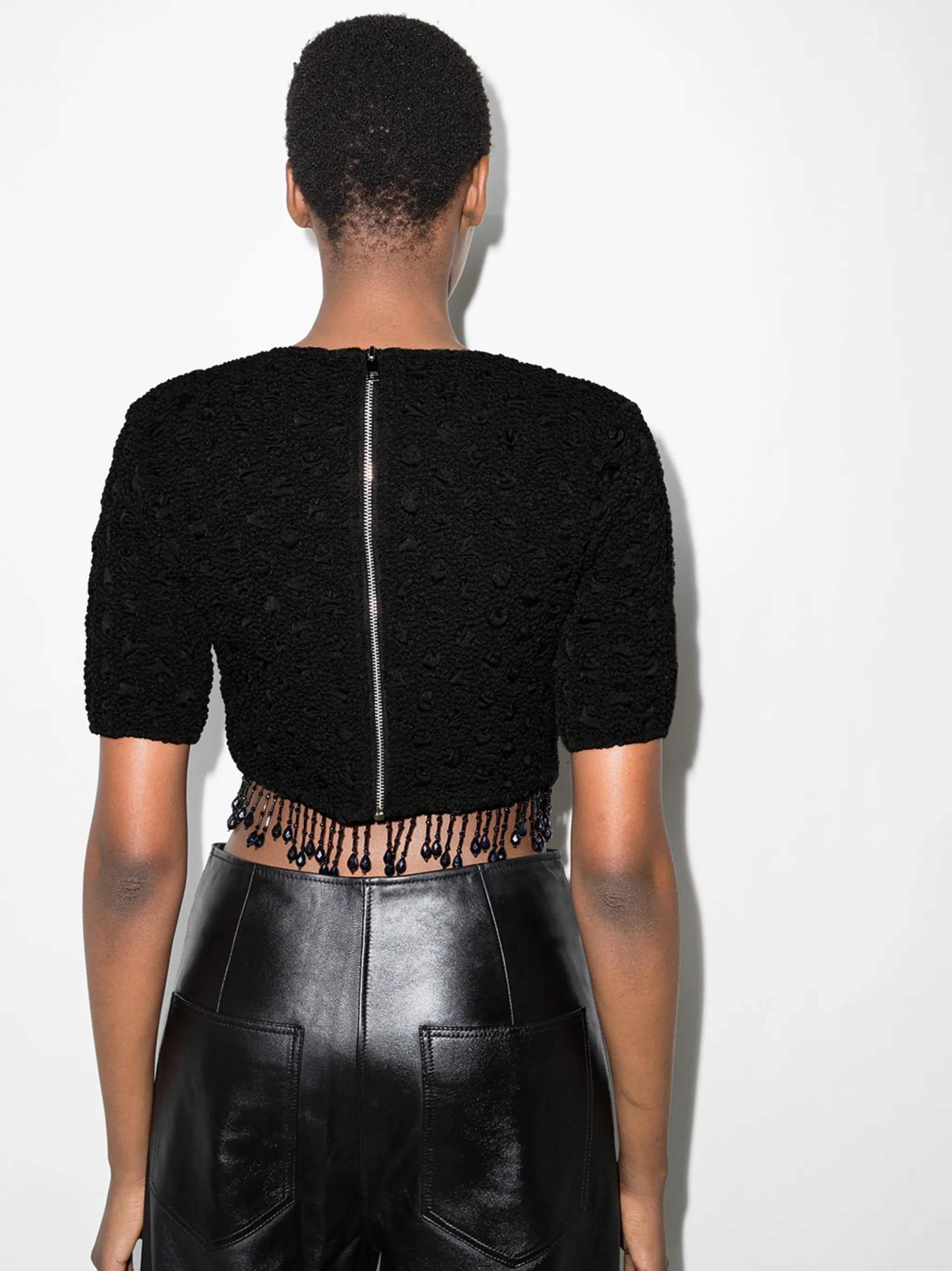 beaded tassels crochet crop top