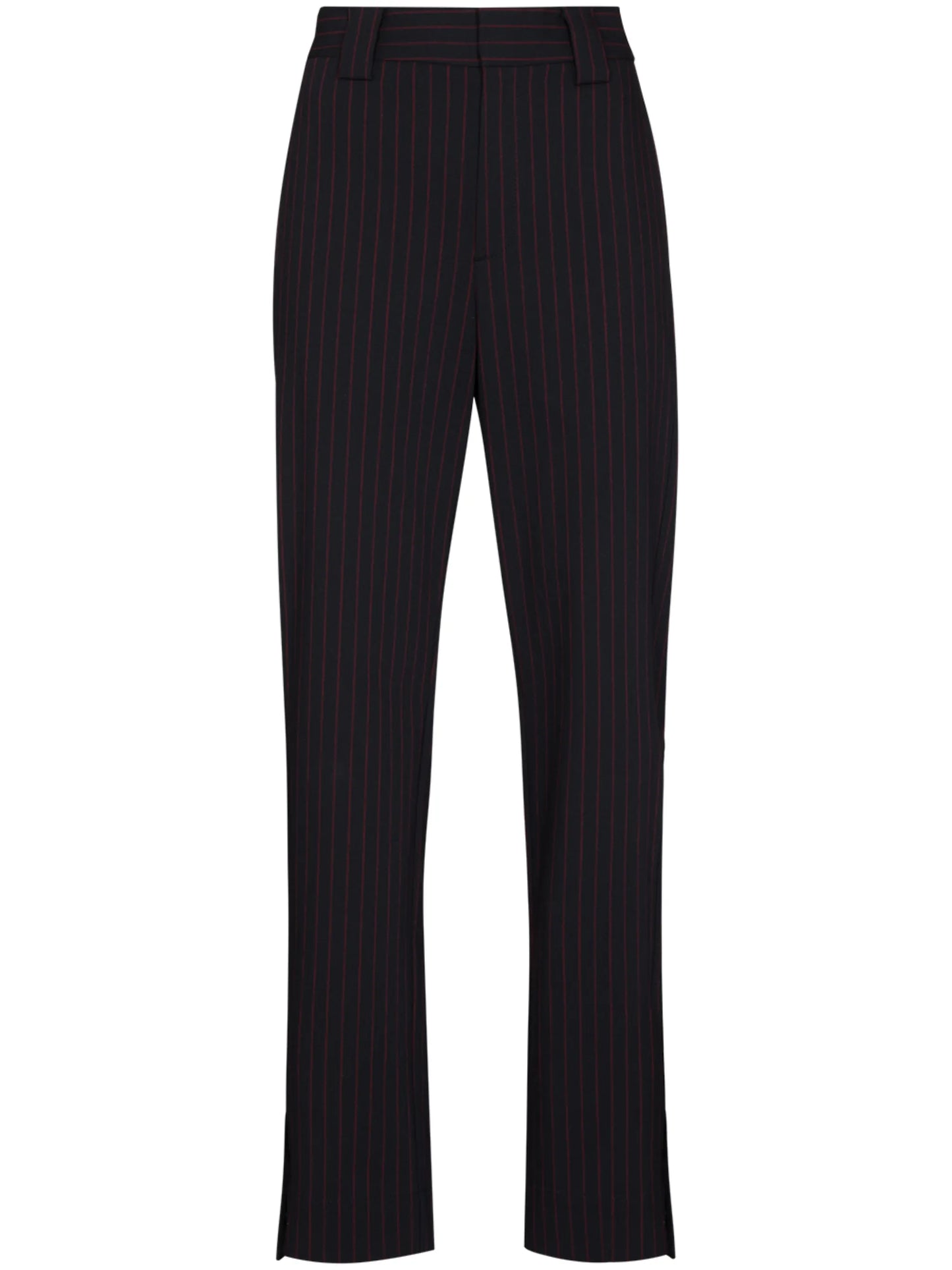 stripe pattern slim trousers