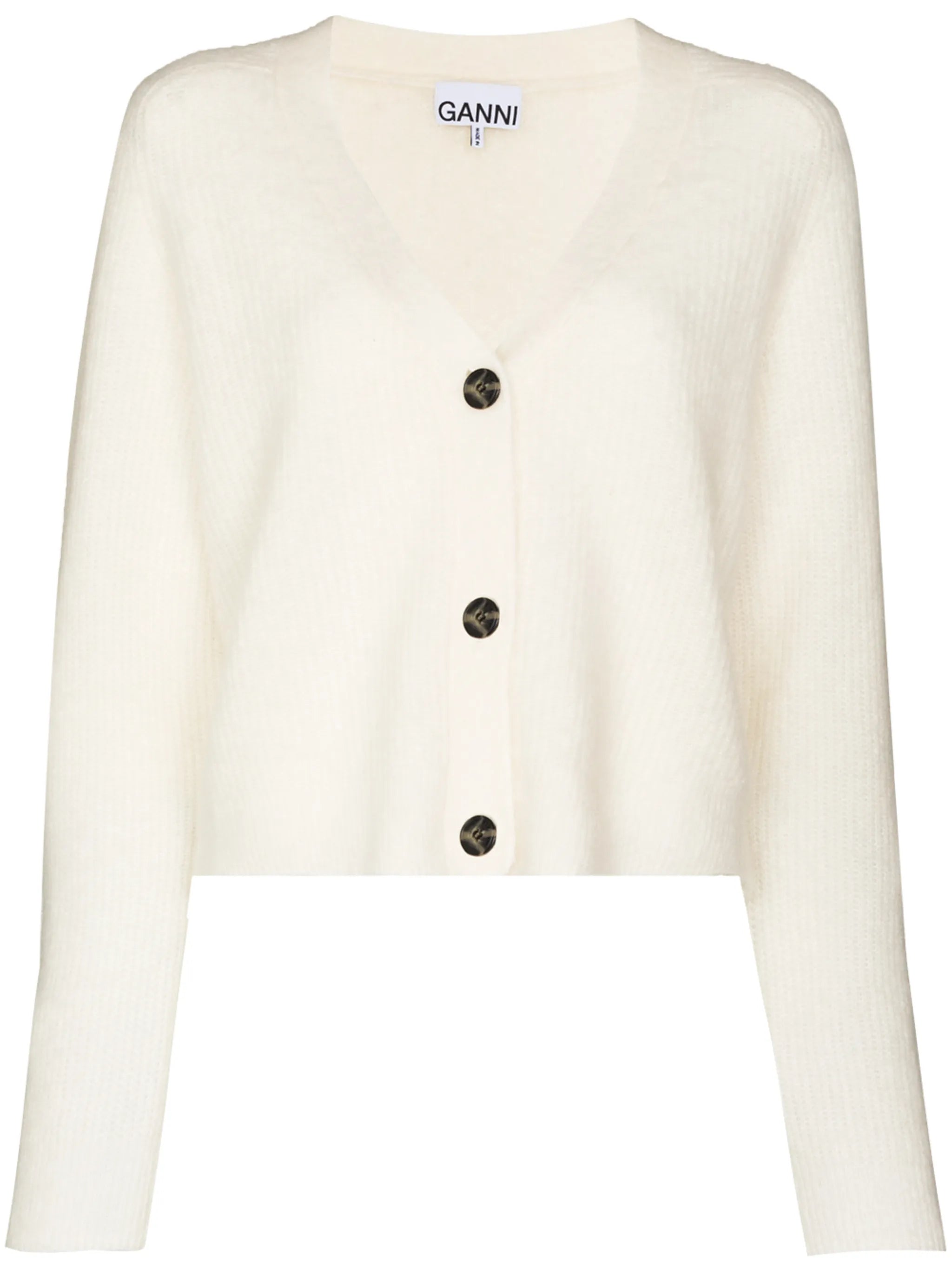V-neck ribbed cardigan
