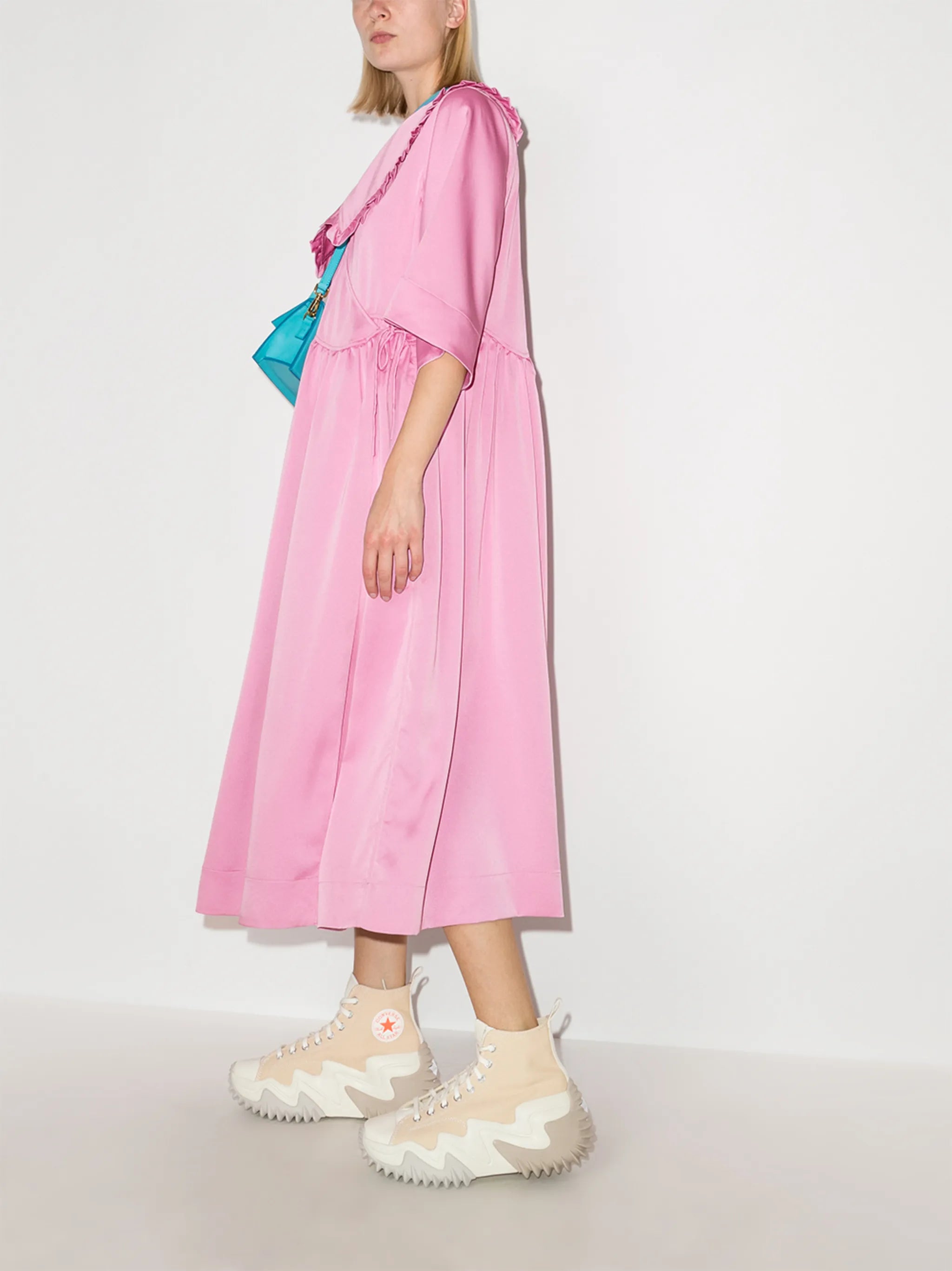 large Peter Pan collar midi dress