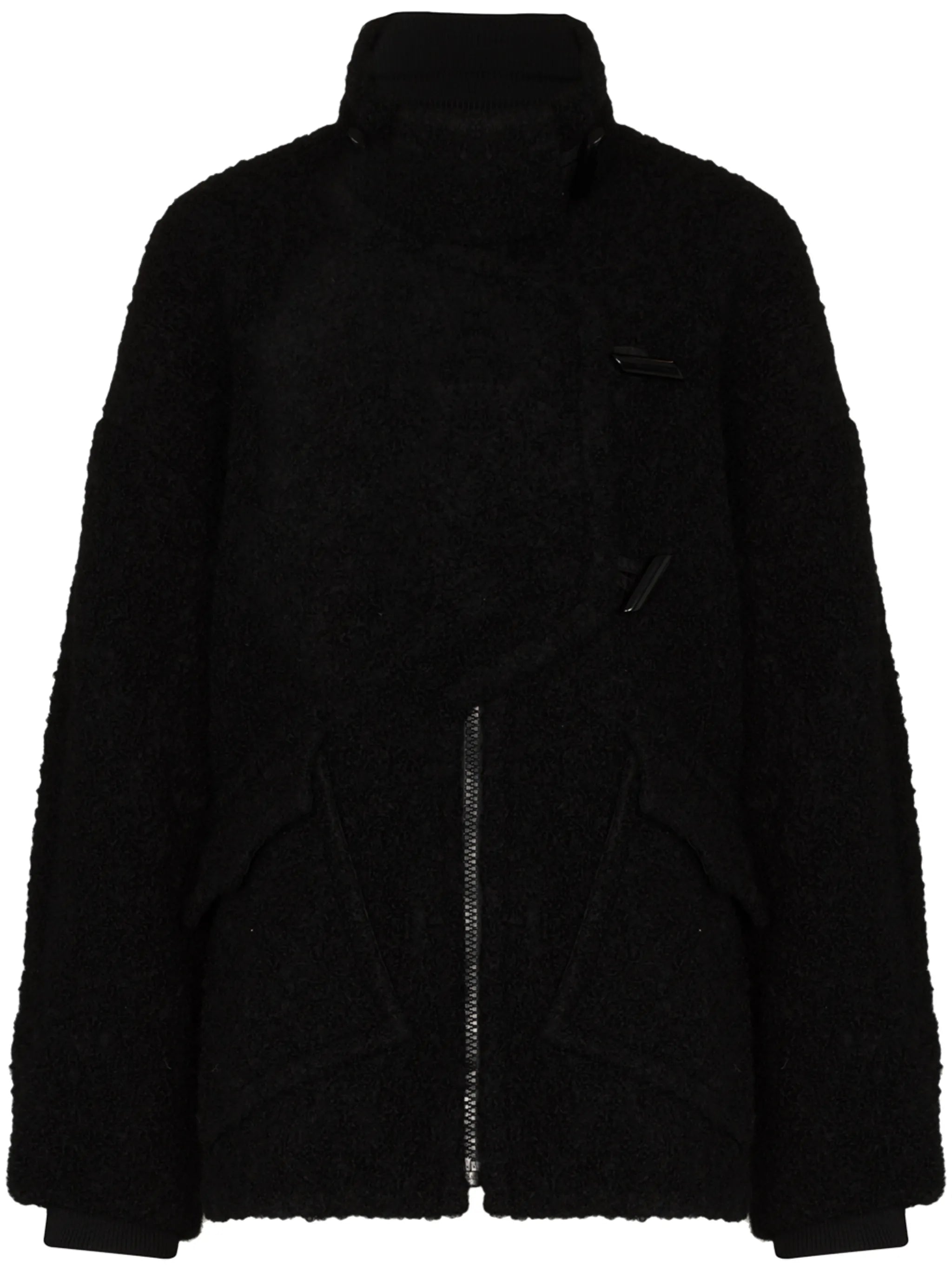 asymmetric boucle buttoned jacket