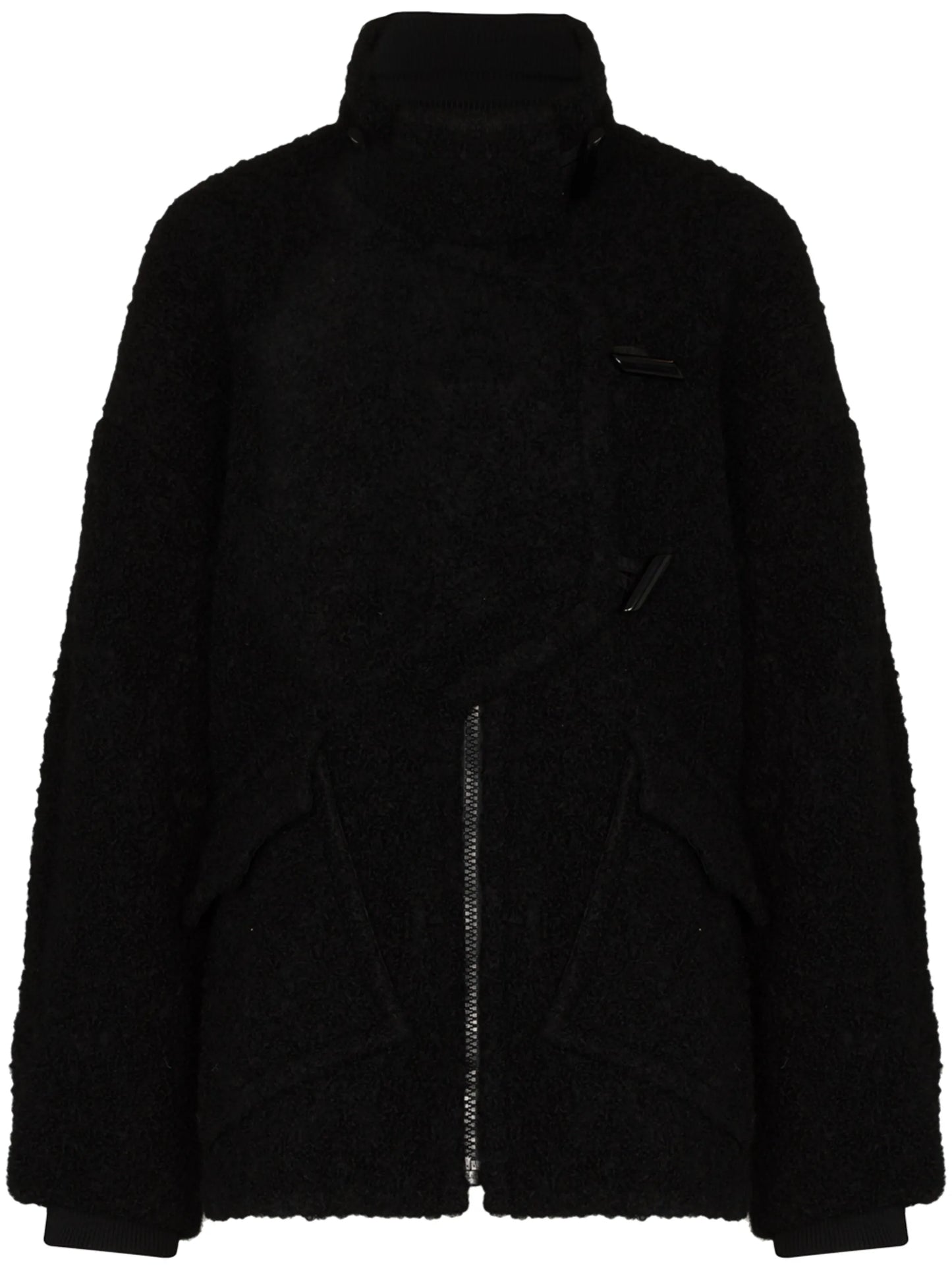 asymmetric boucle buttoned jacket