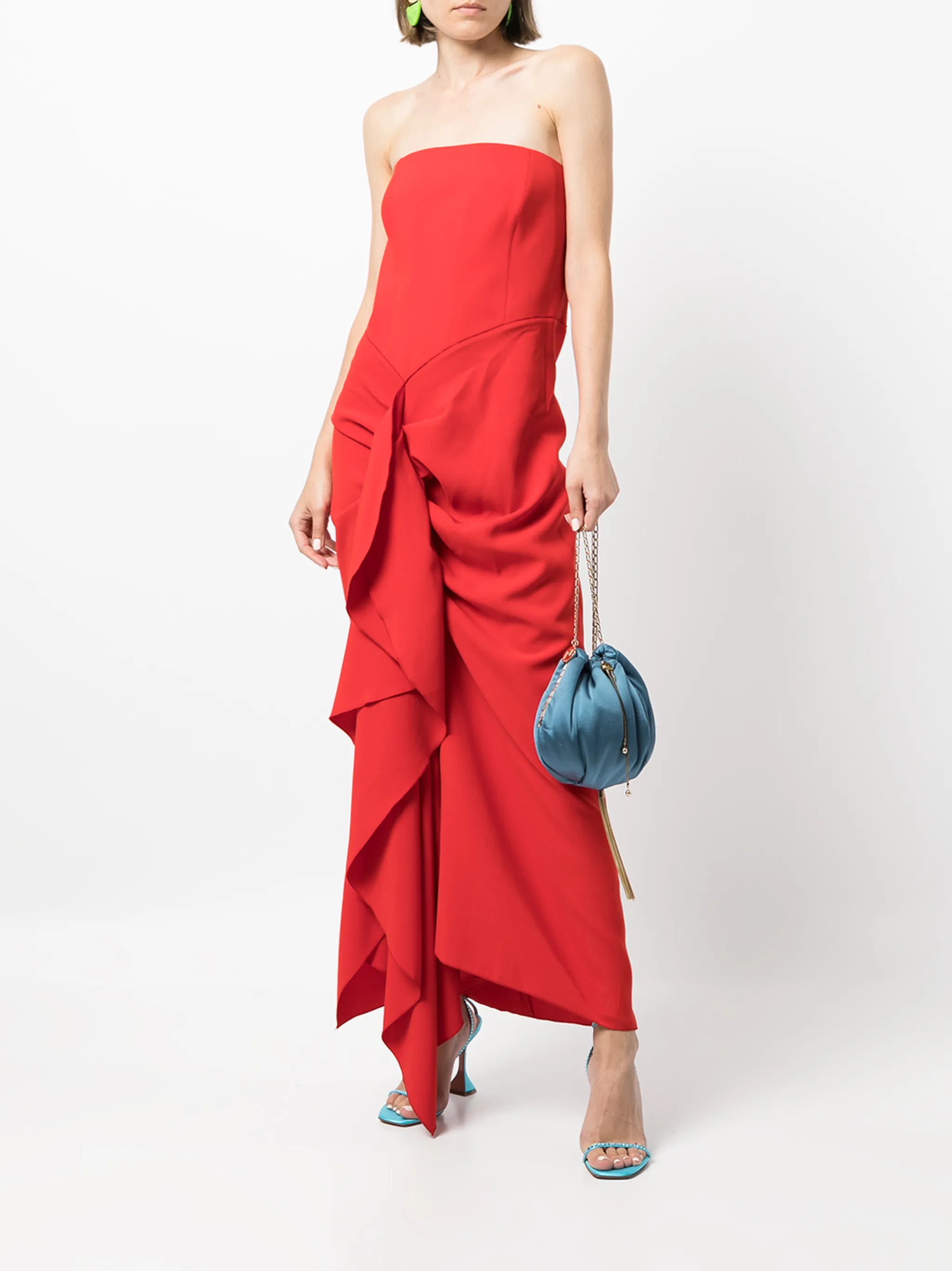 Thalia drape-detail strapless dress