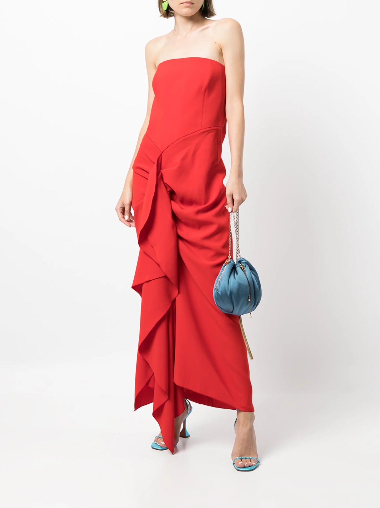 Thalia drape-detail strapless dress