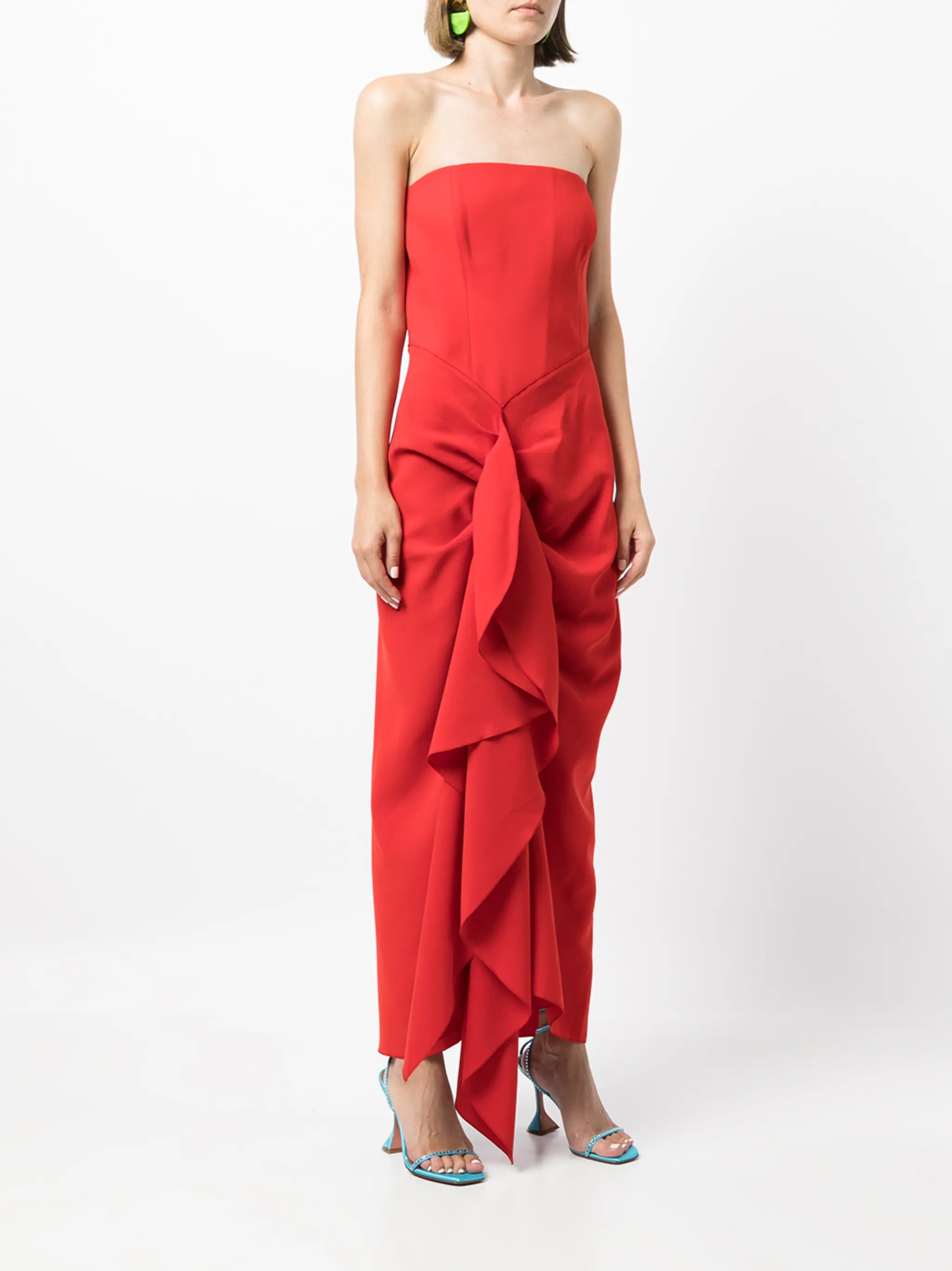 Thalia drape-detail strapless dress