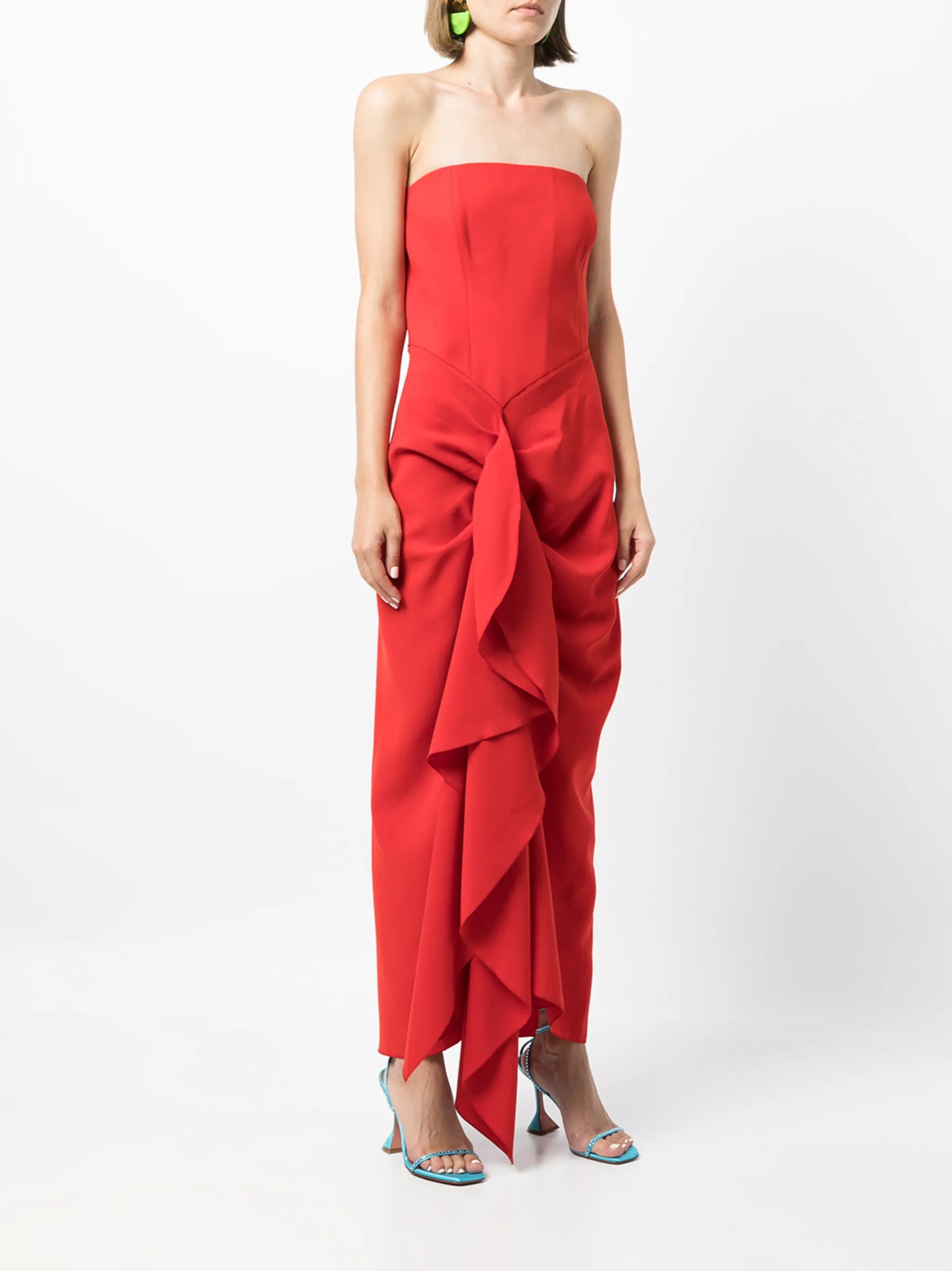 Thalia drape-detail strapless dress