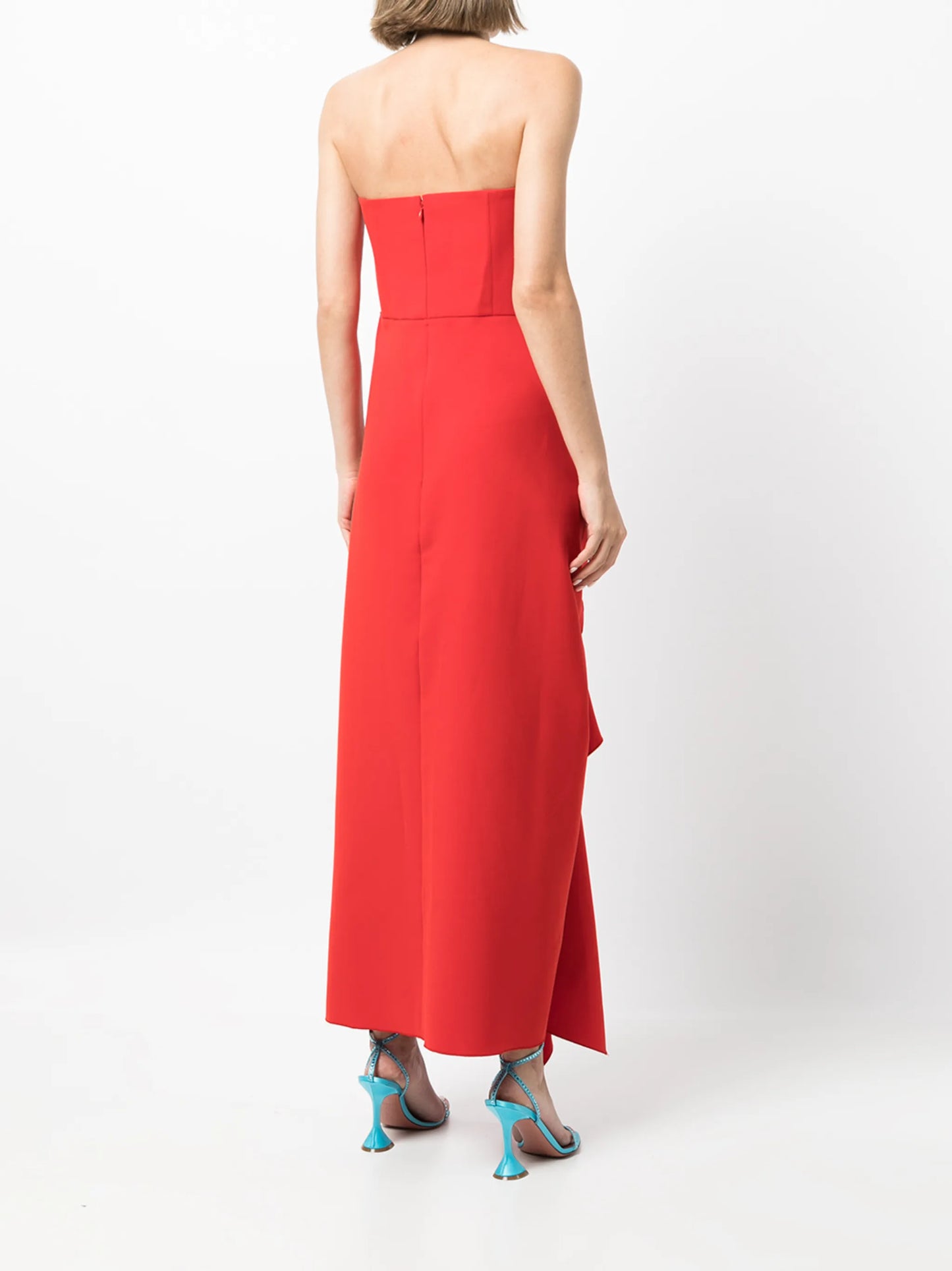 Thalia drape-detail strapless dress