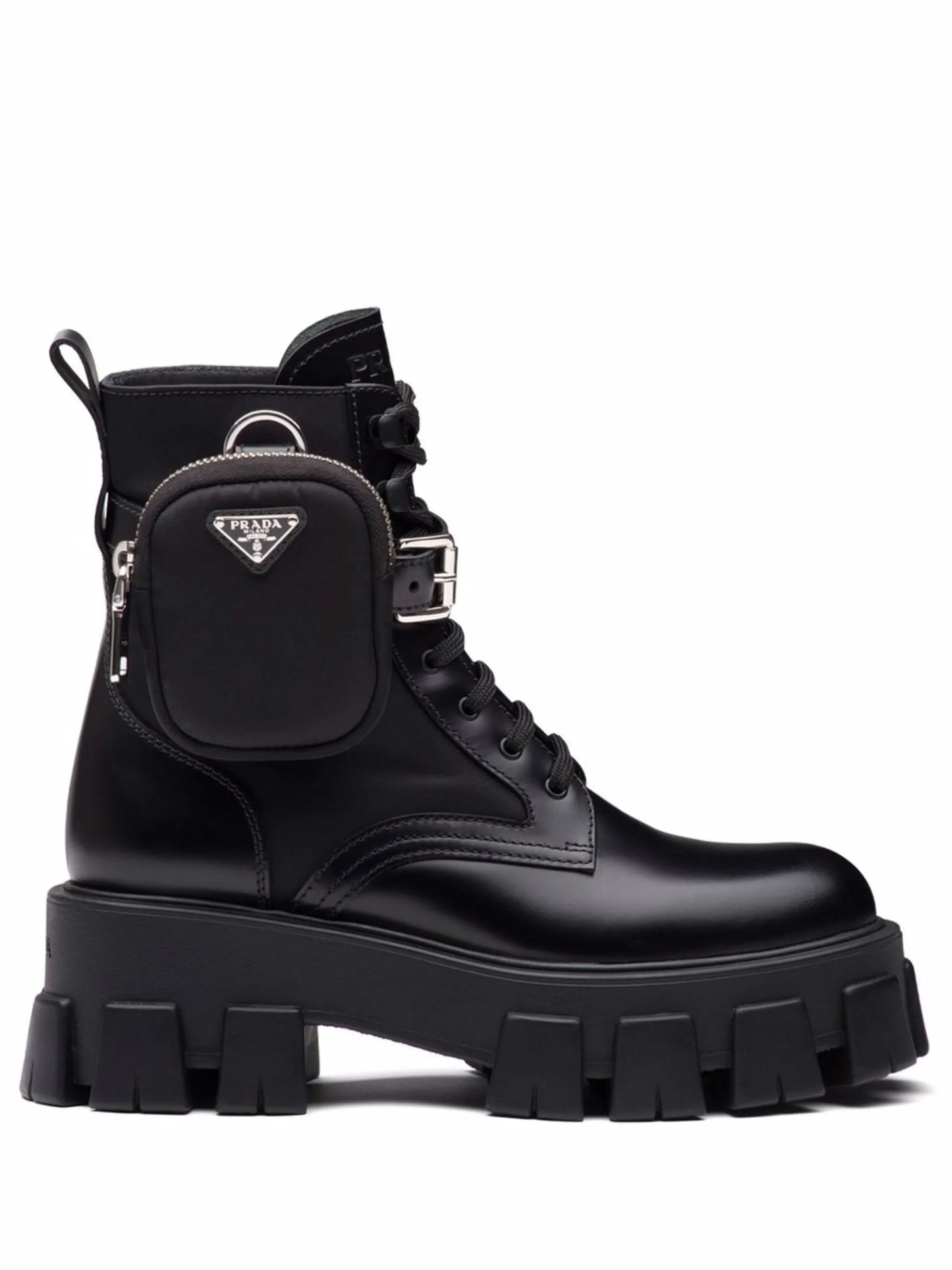 Monolith leather and Re-nylon boots with pouch