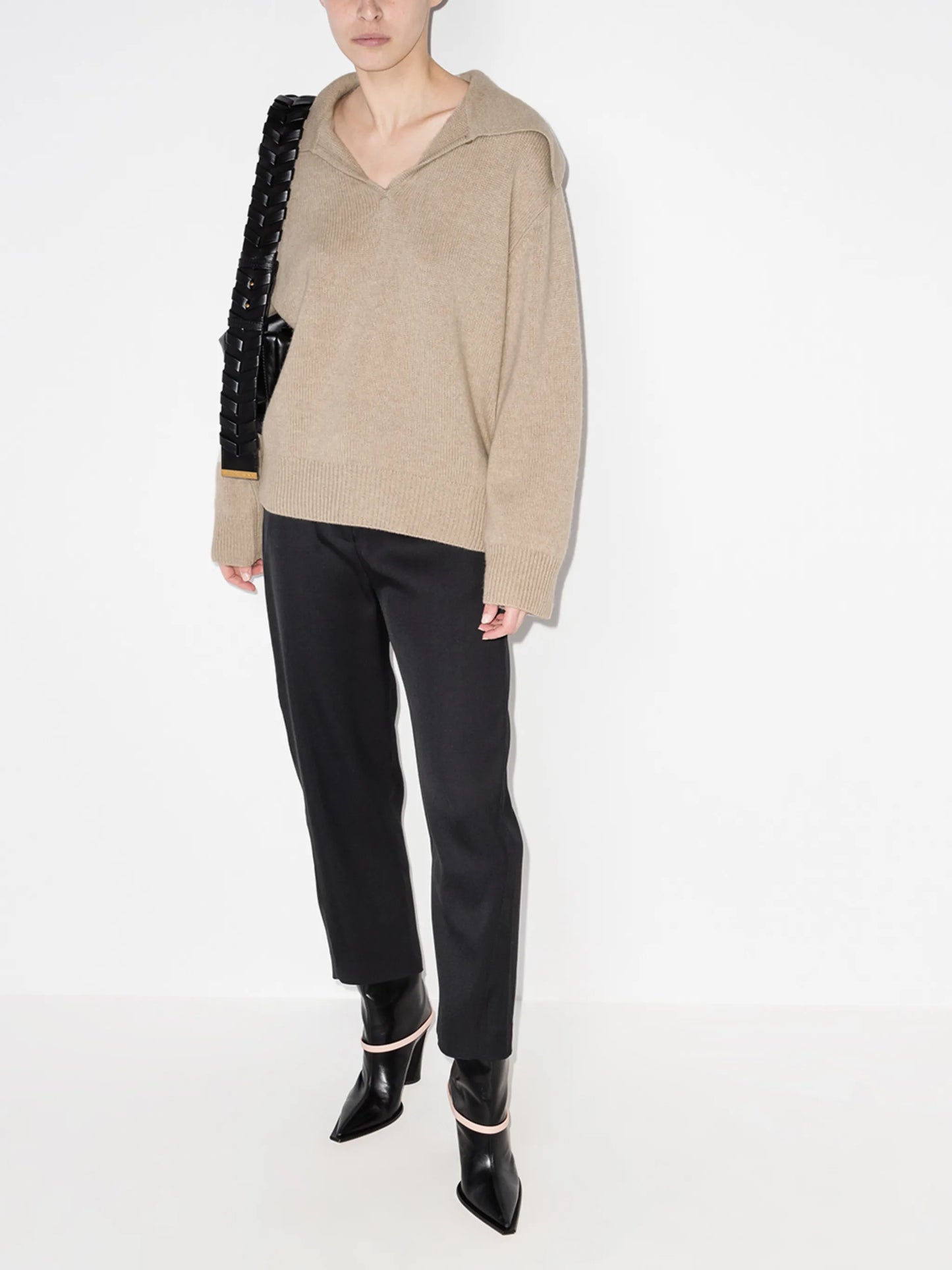 Dorothy wide-collar jumper