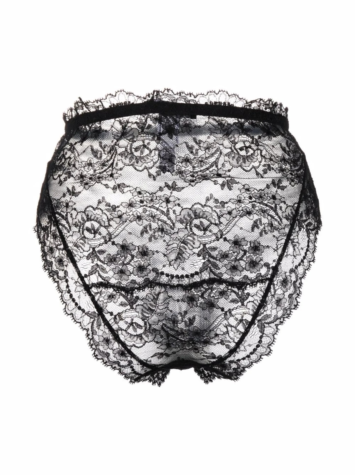 high-waisted chantilly-lace briefs