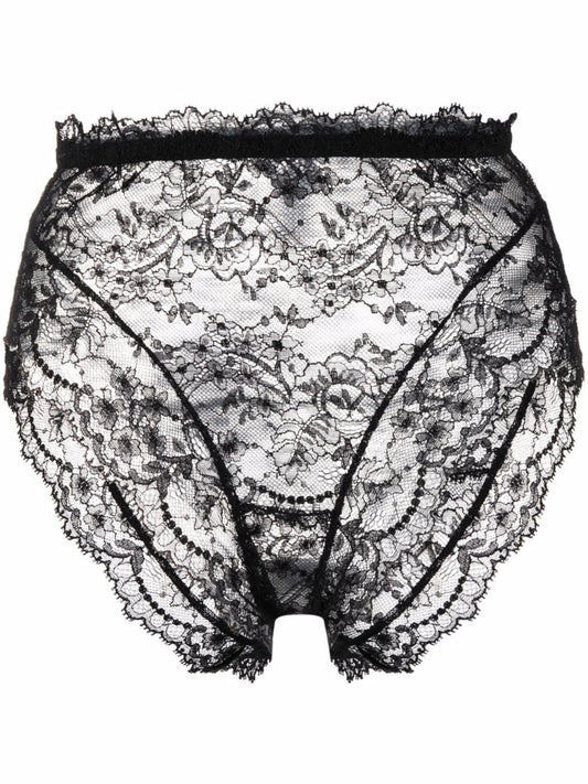 high-waisted chantilly-lace briefs