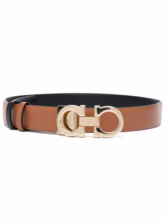 Gancini-buckle reversible belt