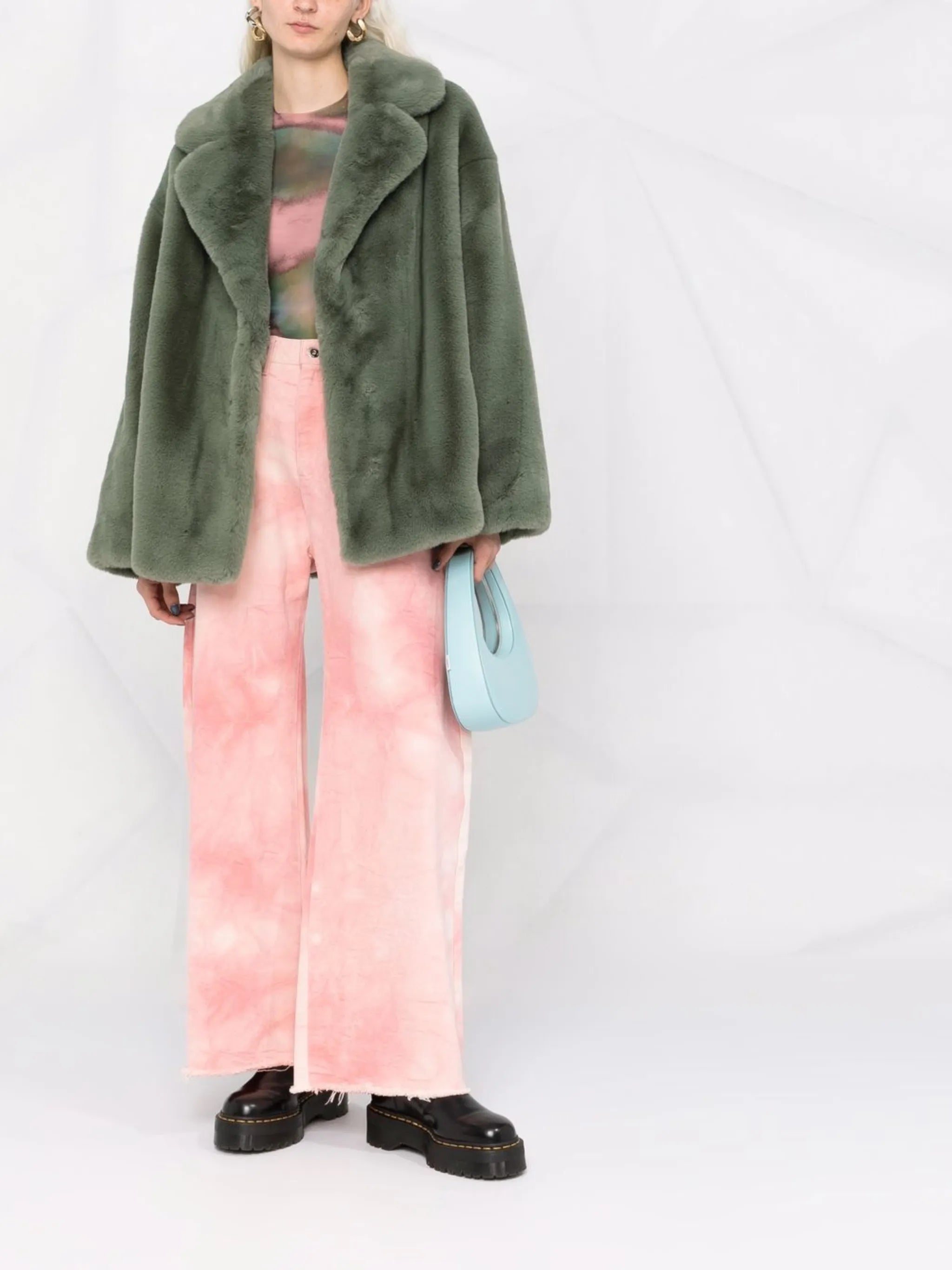 Savannah notched-lapels faux-fur coat