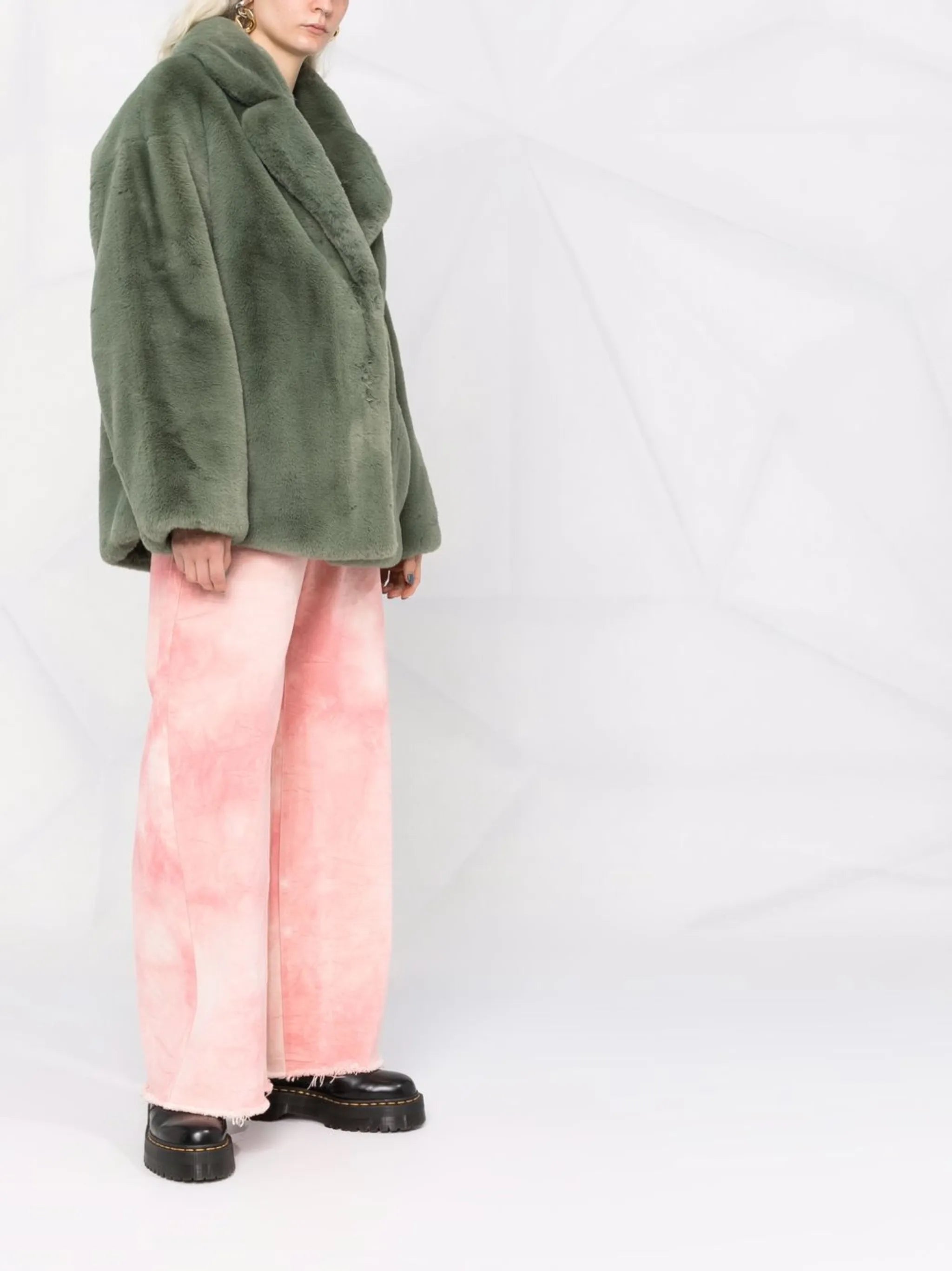 Savannah notched-lapels faux-fur coat