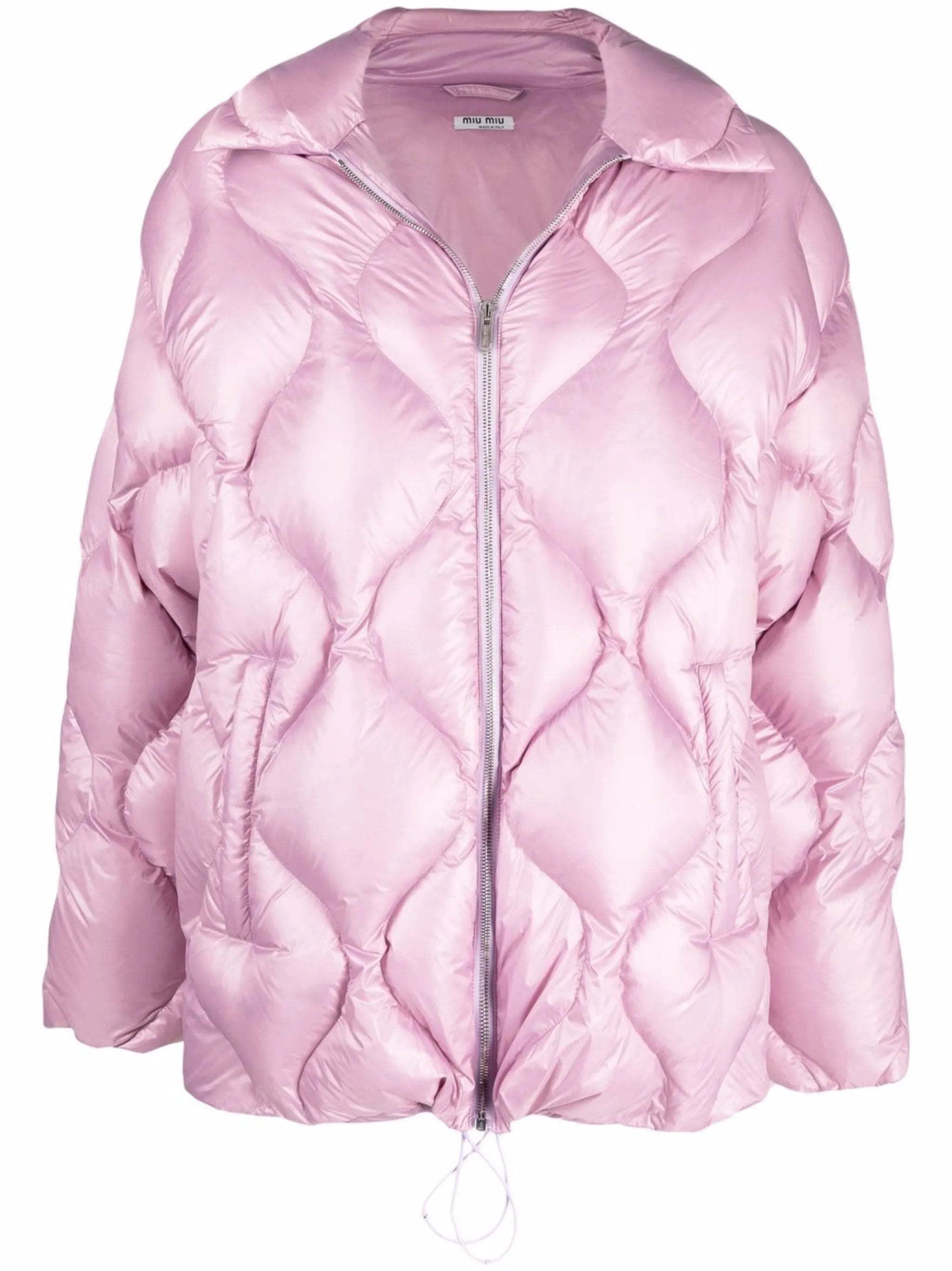 zip-fastening padded jacket