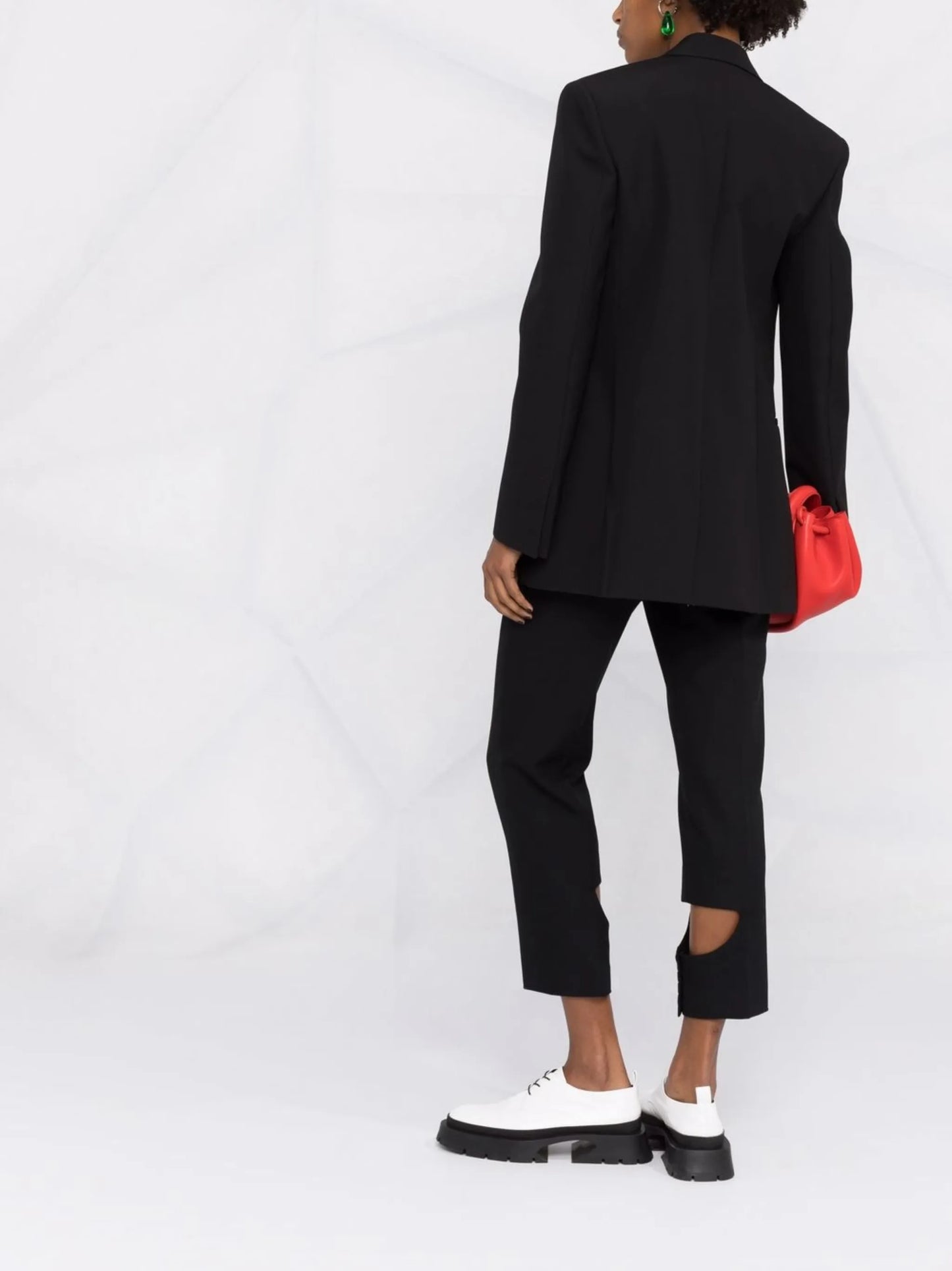 padlock-detail wool blazer