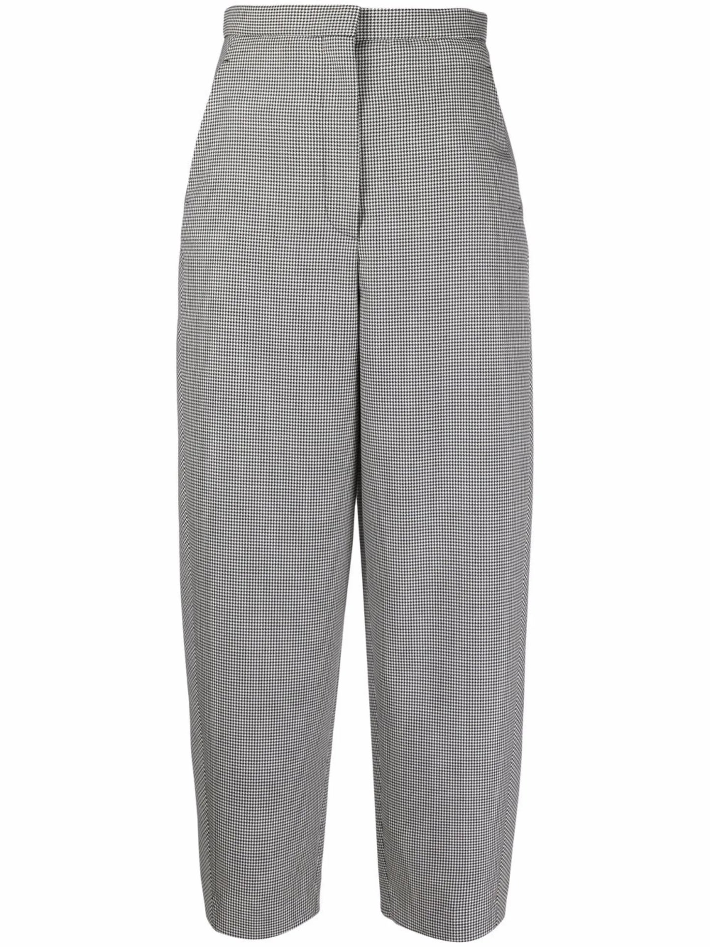 houndstooth cropped trousers